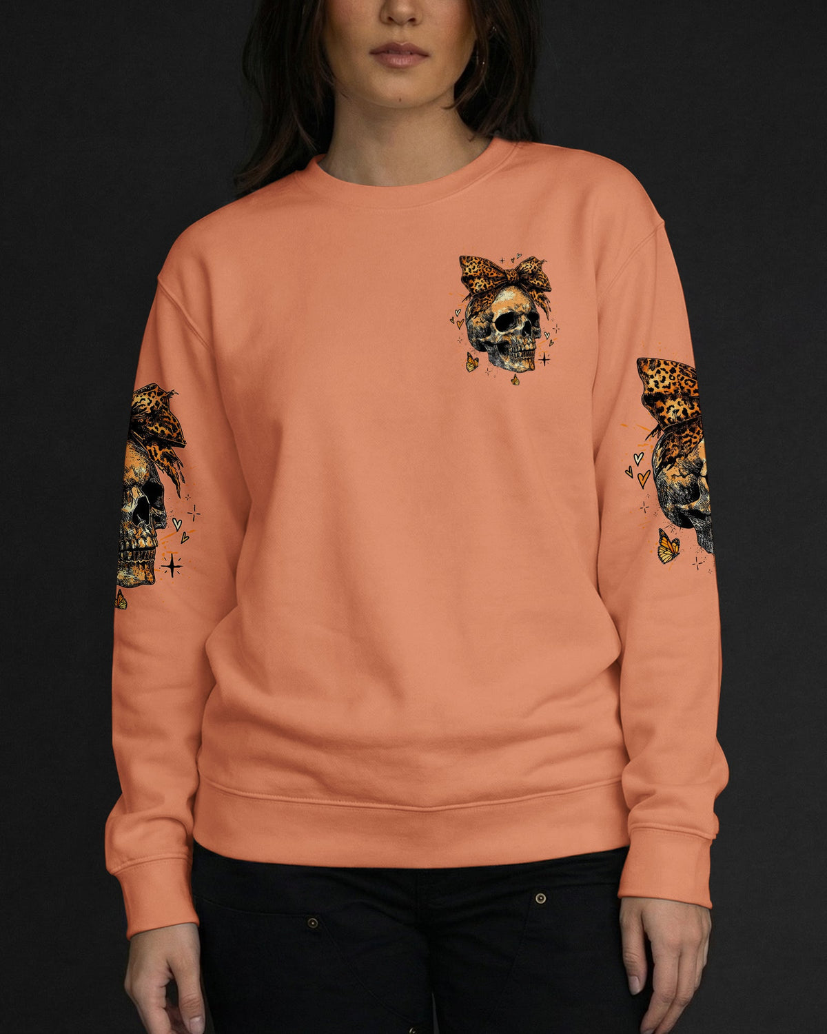 CUTE AS HELL MESSY BUN LEOPARD SKULL ALL OVER PRINT - TLTW3103262