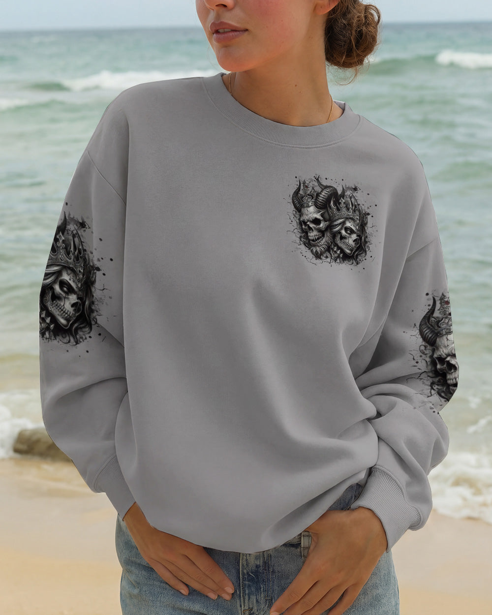 TILL DEATH DO US PART COUPLE SKULL ALL OVER PRINT - TLHN0403261