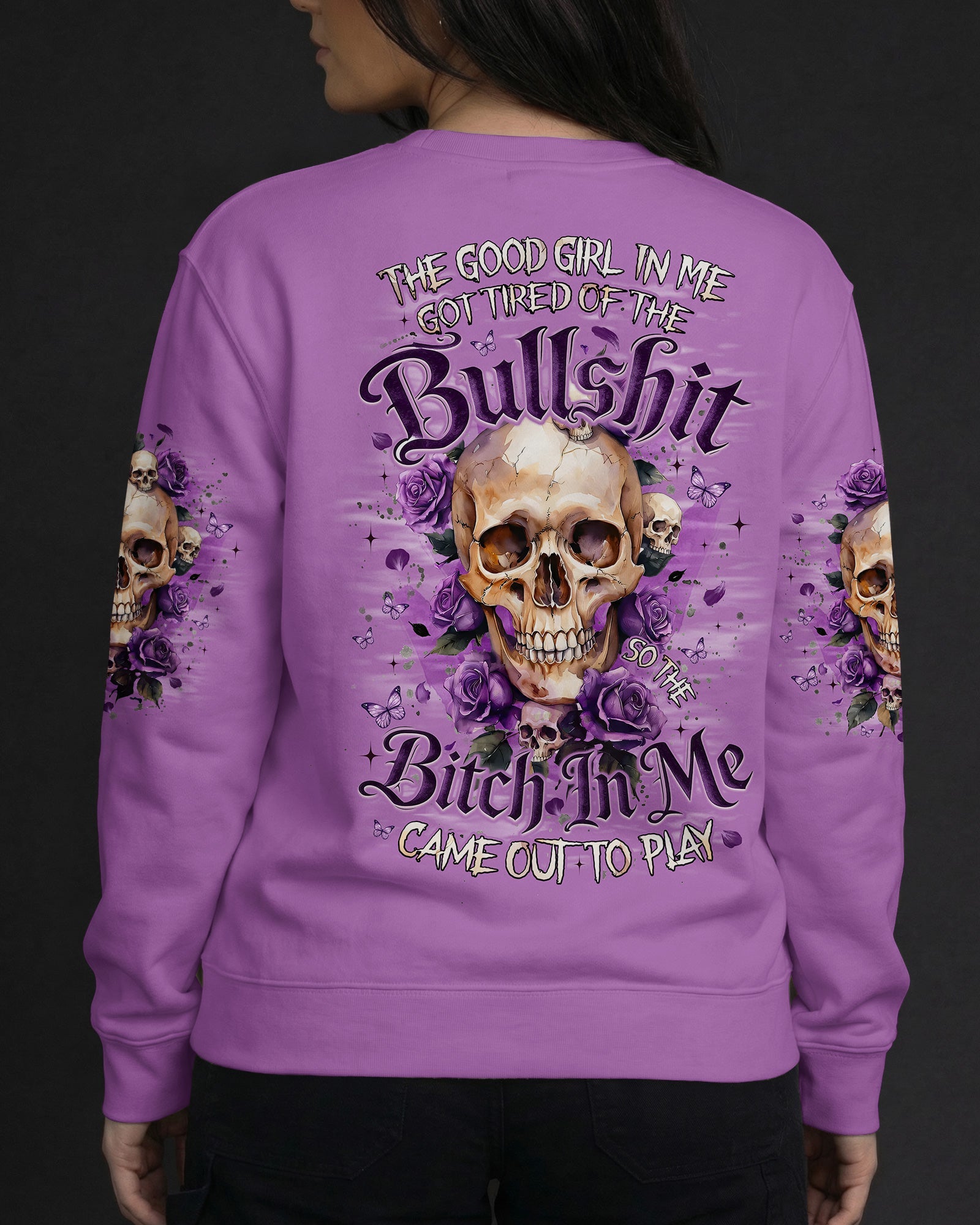 THE GOOD GIRL IN ME SKULL ROSES ALL OVER PRINT - TYQY0804261