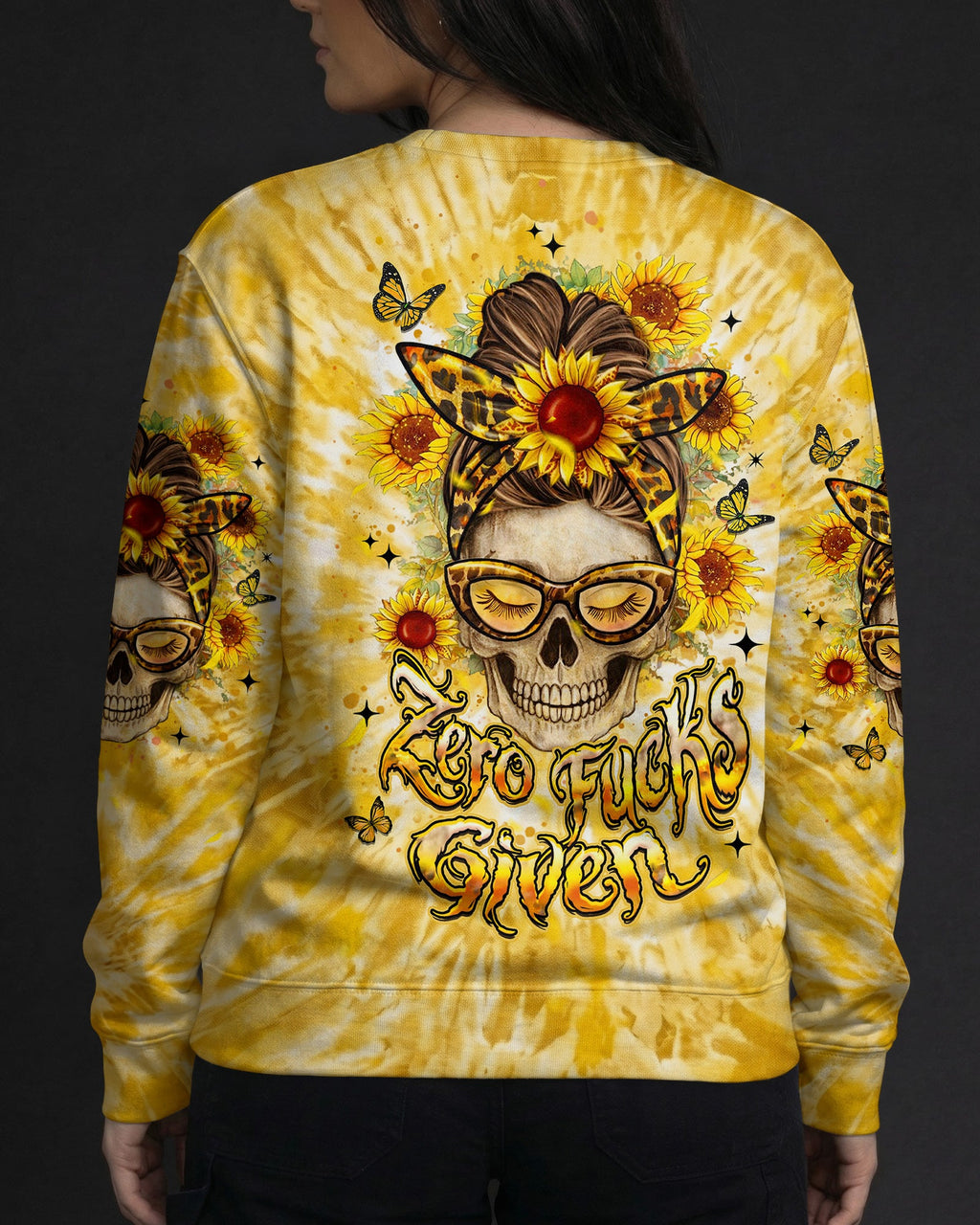 ZERO F GIVEN SUNFLOWER MESSY BUN SKULL ALL OVER PRINT  - TLHN1604263