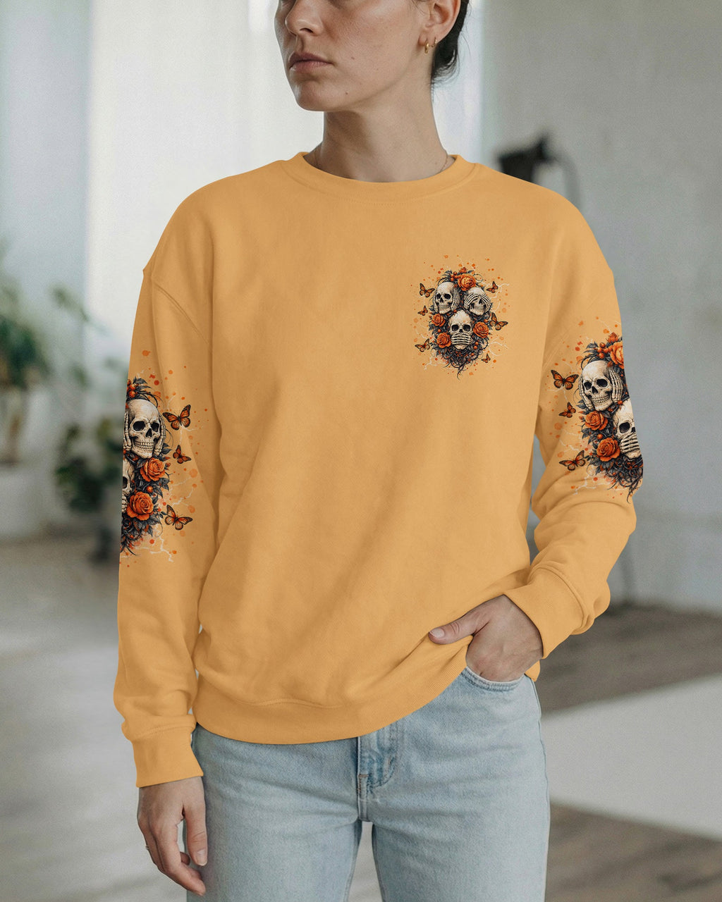 STUCK BETWEEN IDK IDC AND IDGAF SKULL ALL OVER PRINT   - TLNT3103262