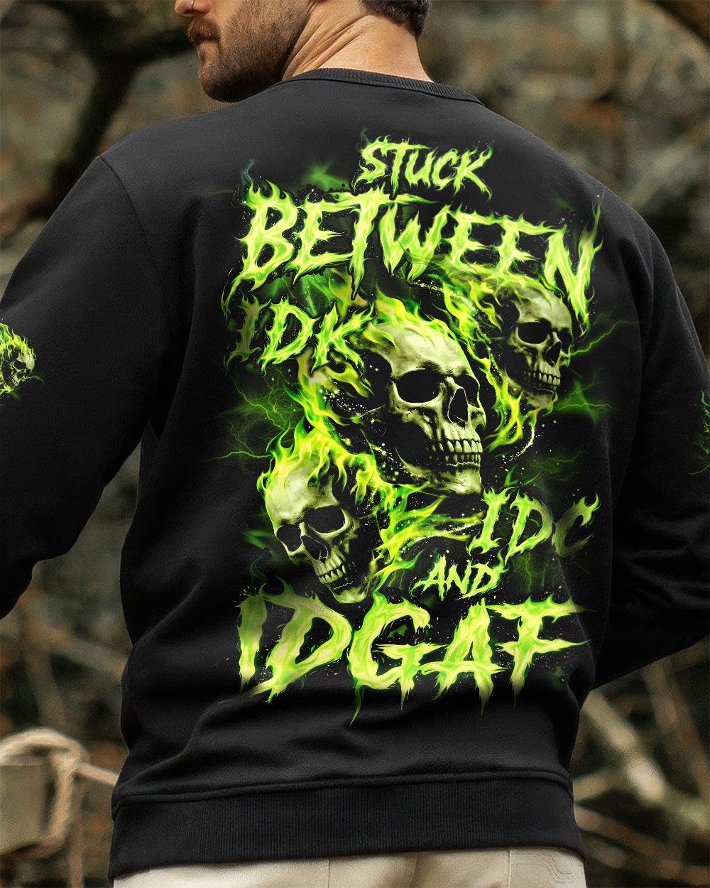 STUCK BETWEEN IDK IDC AND IDGAF ALL OVER PRINT - TYQY0106251