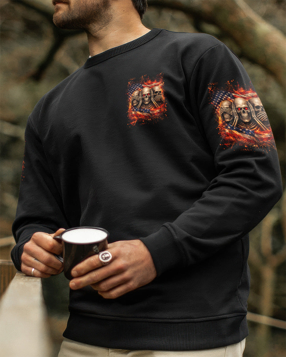 STUCK BETWEEN IDK IDC AND IDGAF SKULL ALL OVER PRINT - YHLN2302261