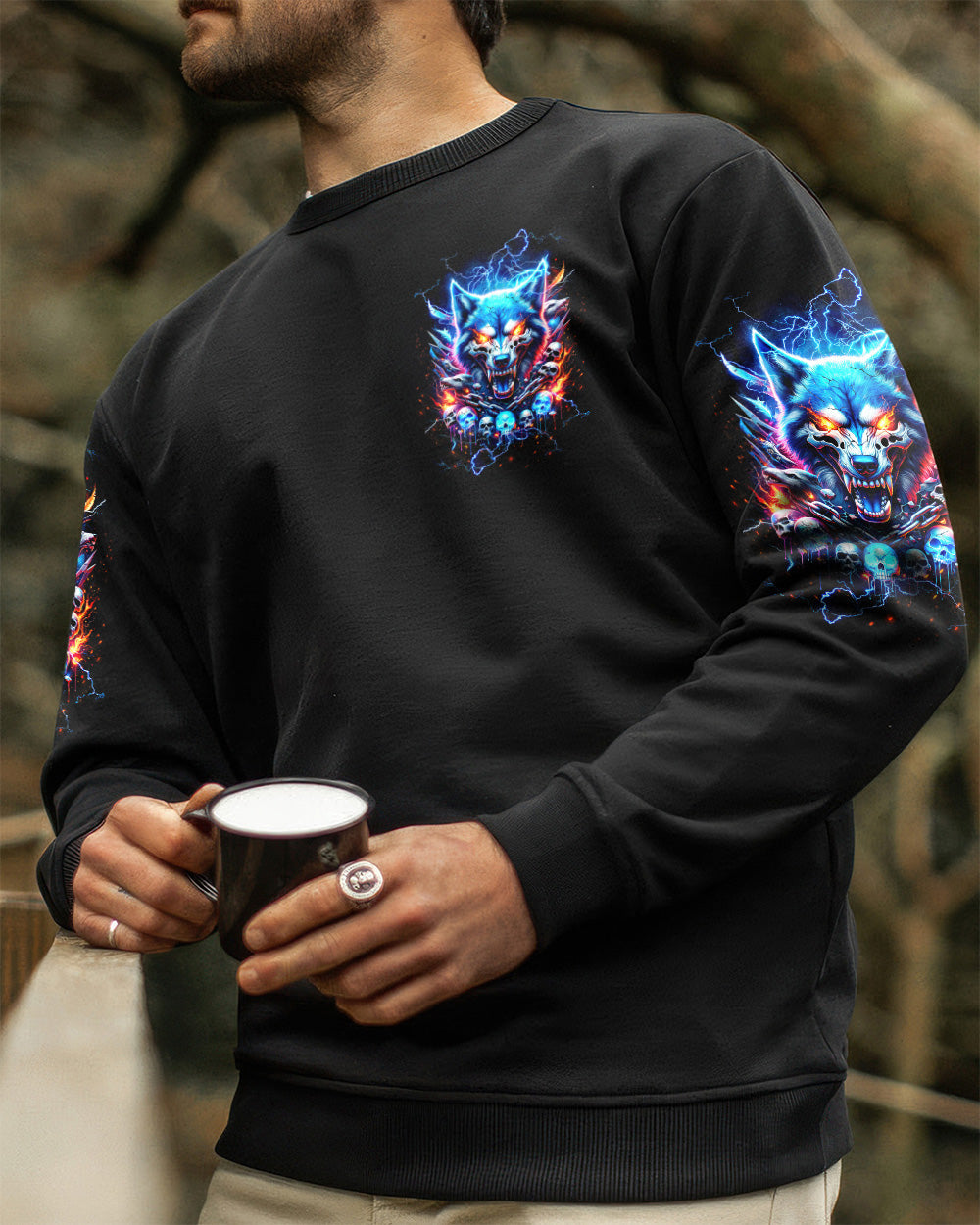 NEVER MISTAKE MY KINDNESS WOLF SKULL ALL OVER PRINT - TLTW1704263