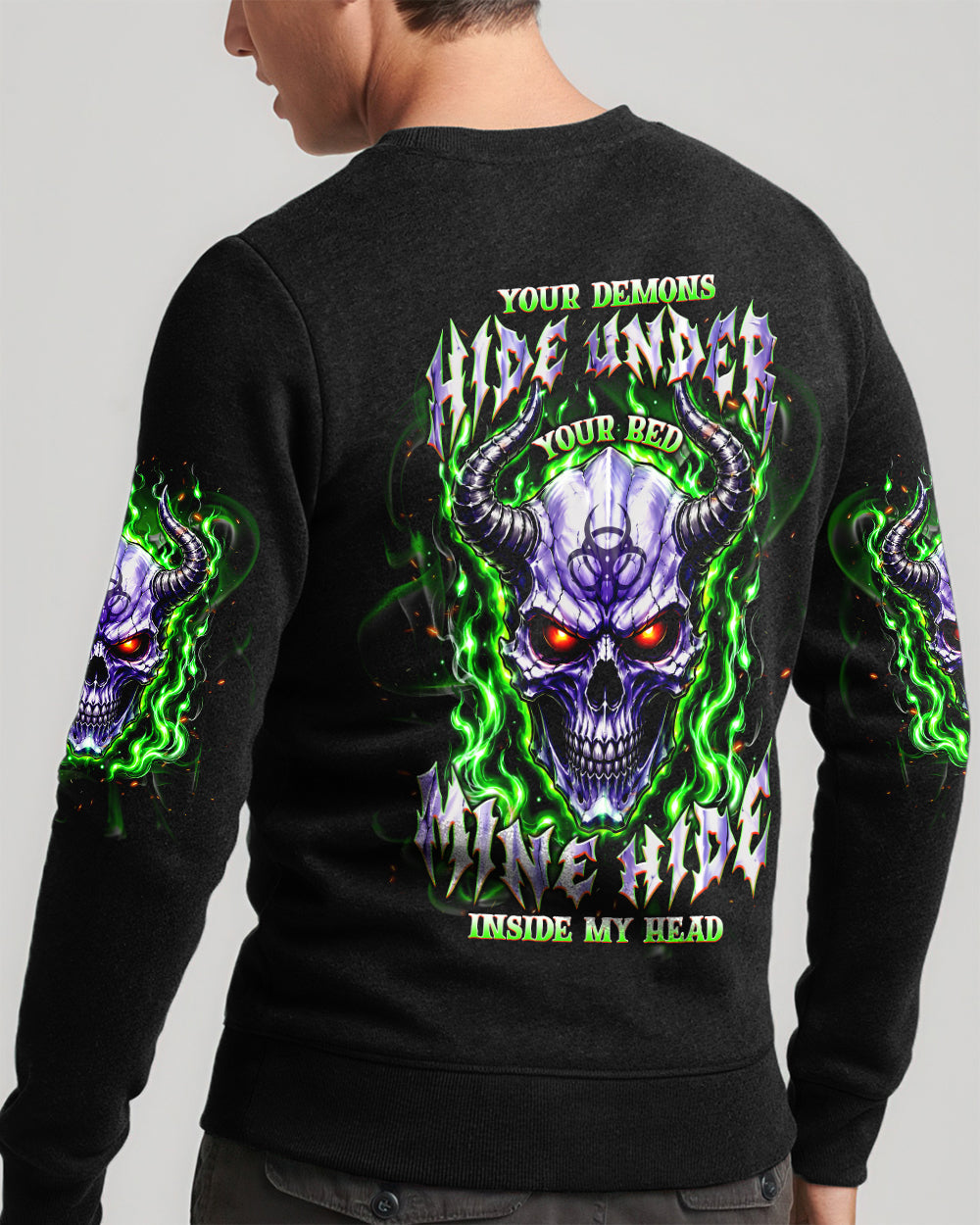 YOUR DEMONS HIDE UNDER YOUR BED SKULL ALL OVER PRINT - TLNT2005264