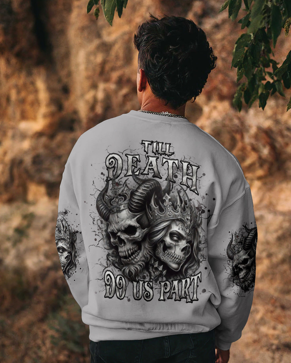 TILL DEATH DO US PART COUPLE SKULL ALL OVER PRINT - TLHN0403261
