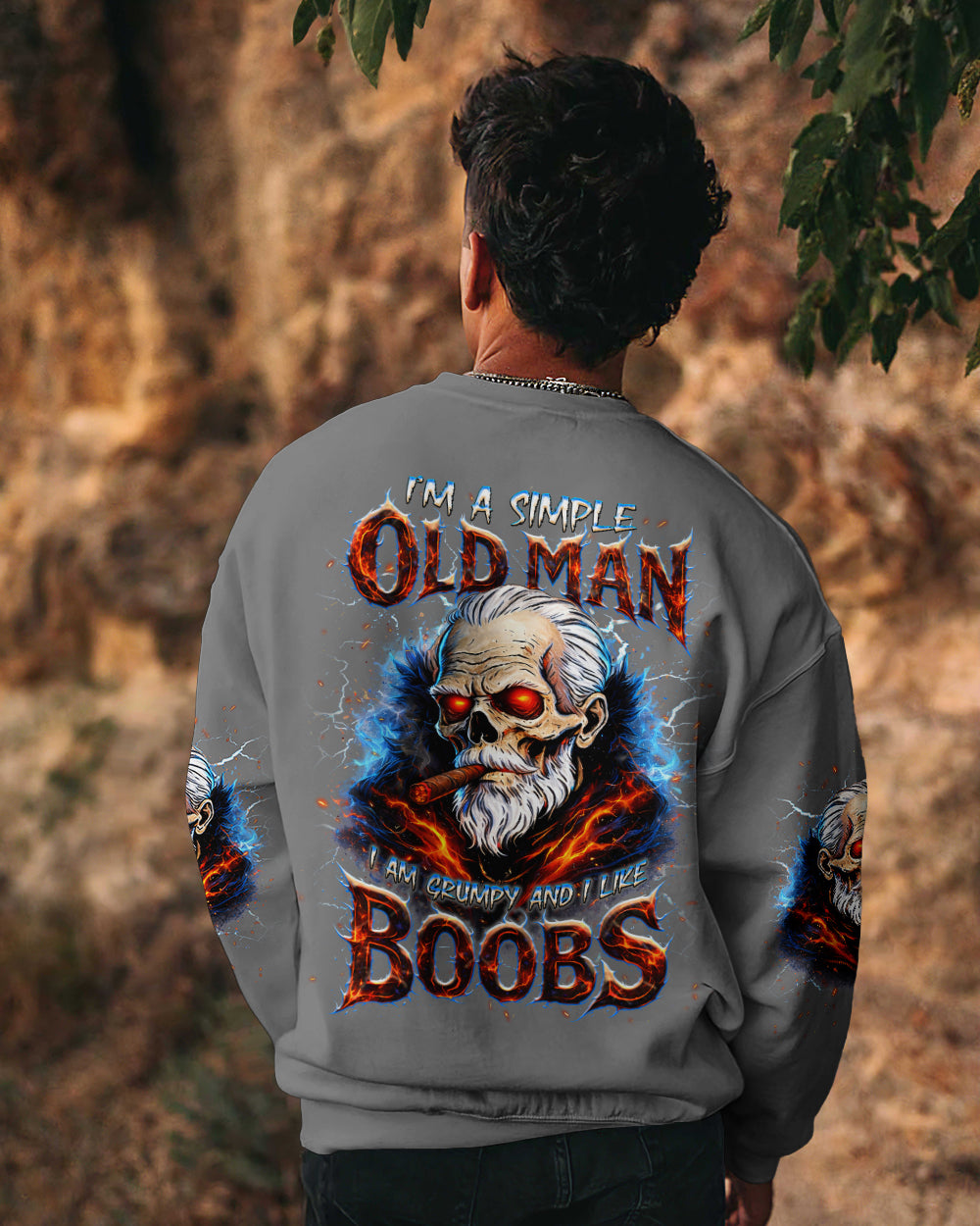 I'M A SIMPLE OLD MAN SKULL ALL OVER PRINT - TLNT1604264