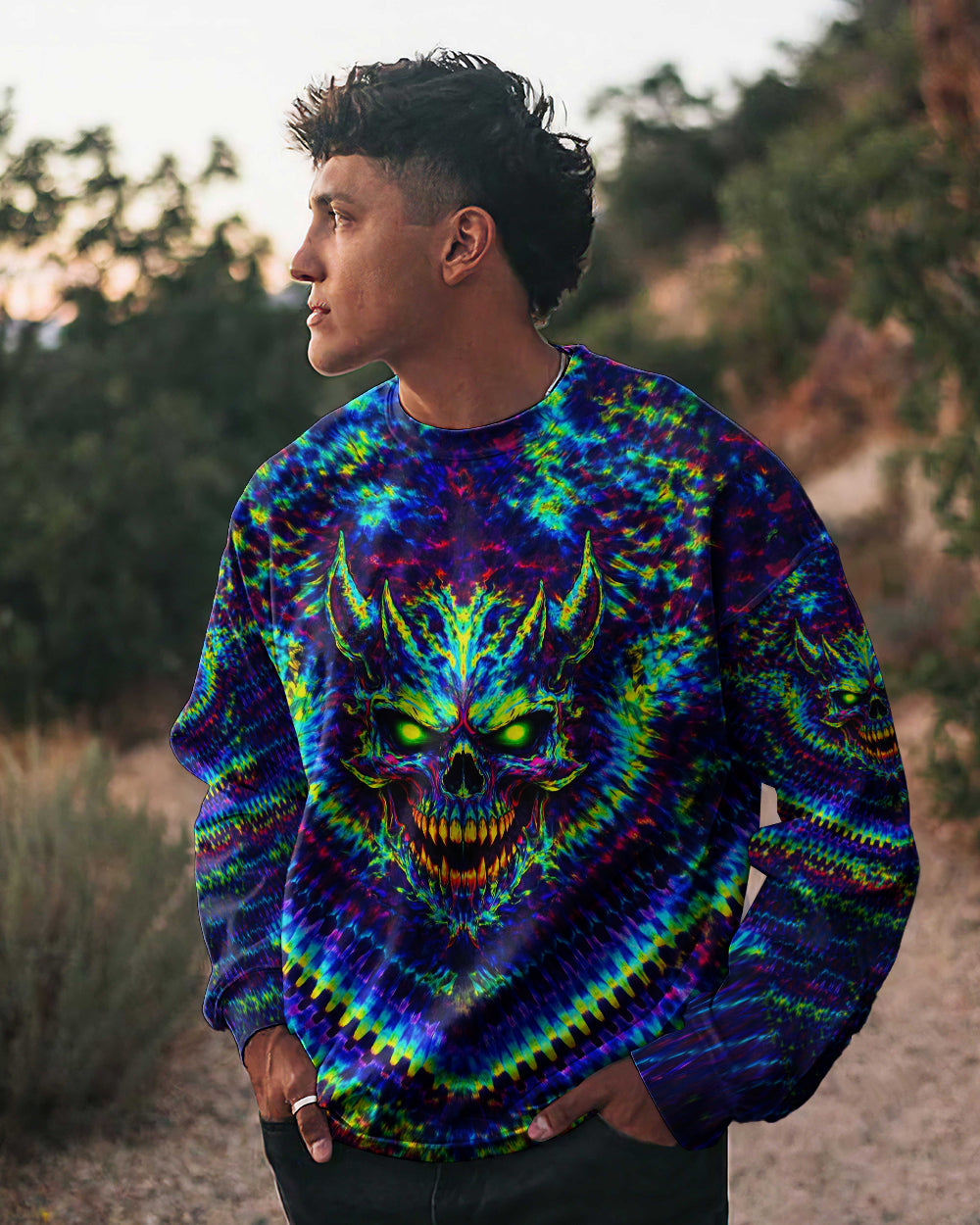 NEON ABYSS DEMON SKULL ALL OVER PRINT - YHLN2502261