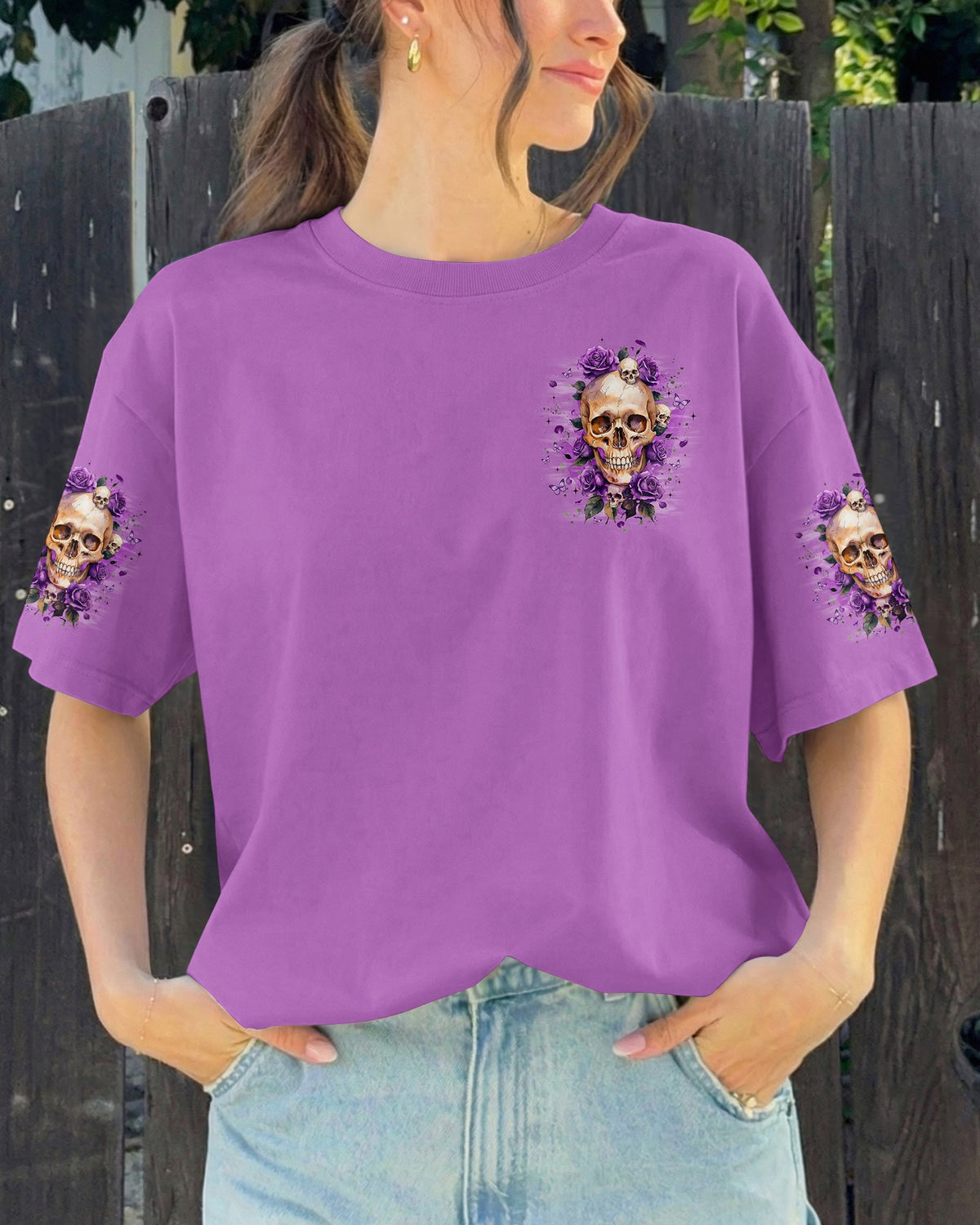 THE GOOD GIRL IN ME SKULL ROSES ALL OVER PRINT - TYQY0804261