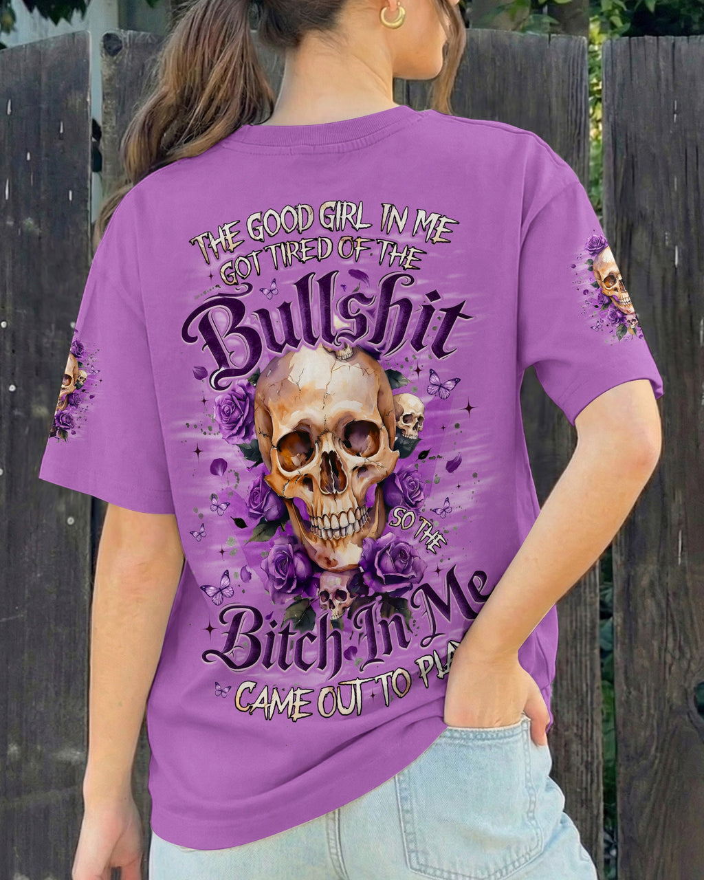 THE GOOD GIRL IN ME SKULL ROSES ALL OVER PRINT - TYQY0804261