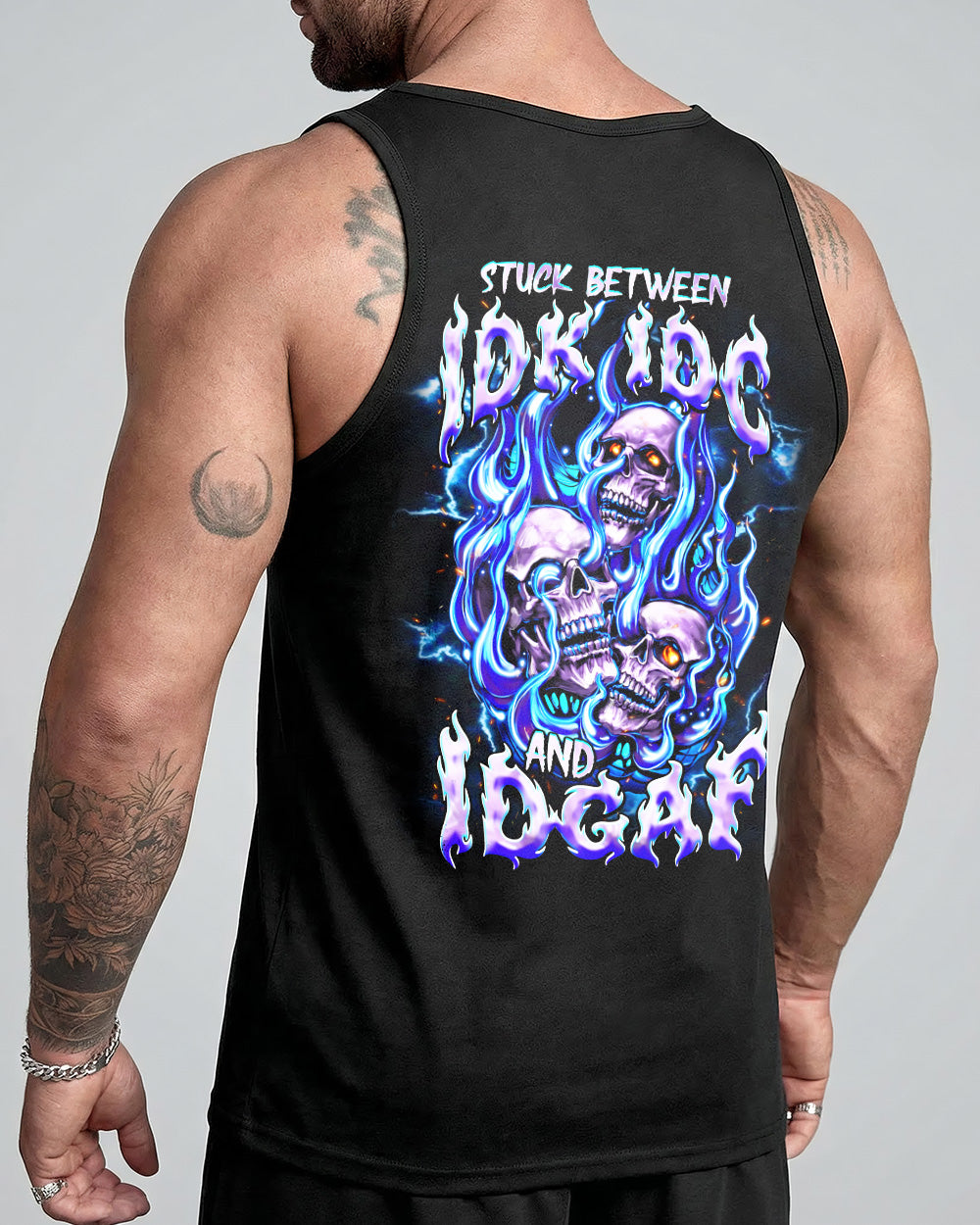 STUCK BETWEEN IDK IDC AND IDGAF SKULL ALL OVER PRINT - TLNT2105262