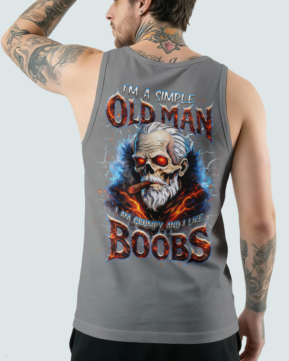 I'M A SIMPLE OLD MAN SKULL ALL OVER PRINT - TLNT1604264