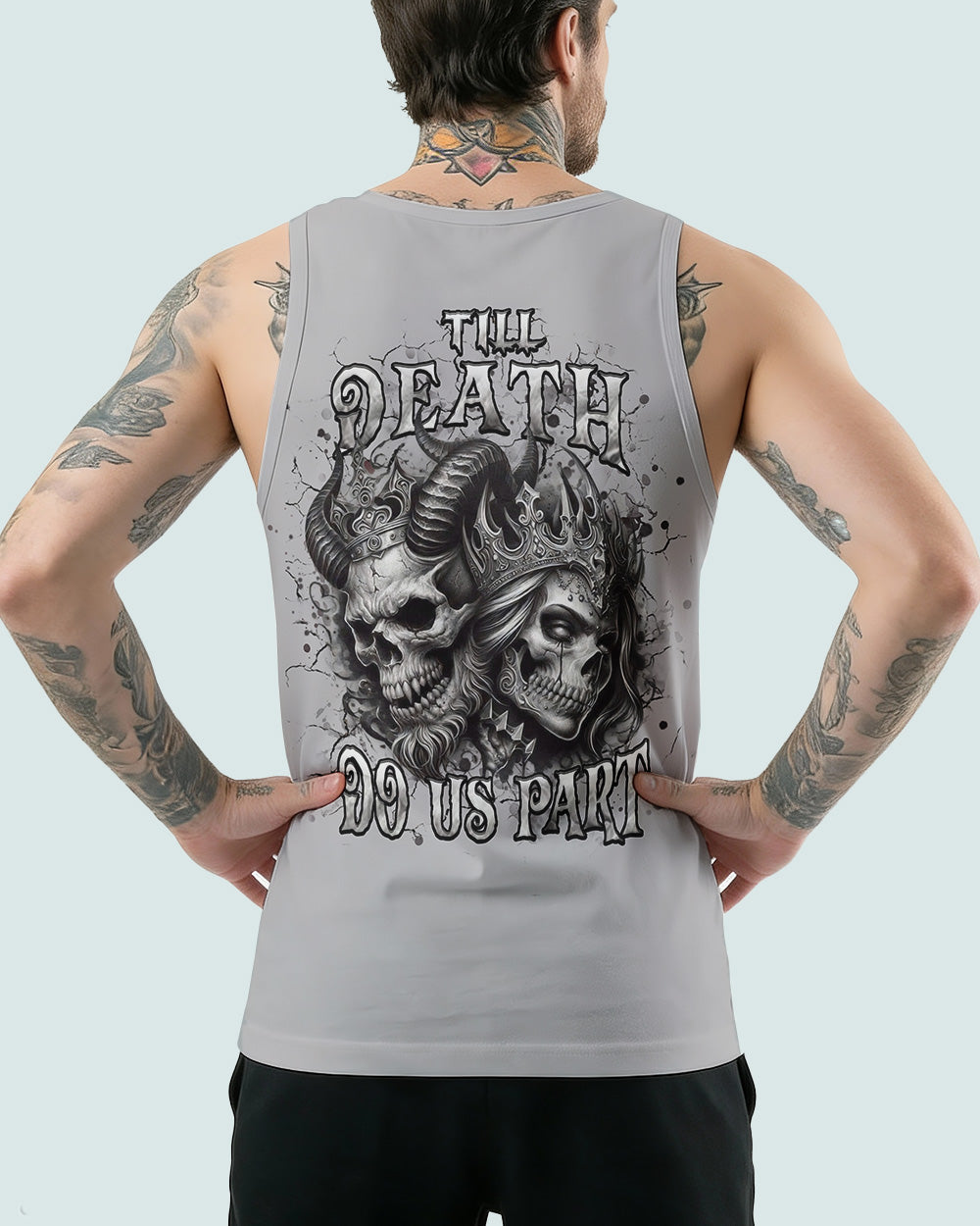 TILL DEATH DO US PART COUPLE SKULL ALL OVER PRINT - TLHN0403261