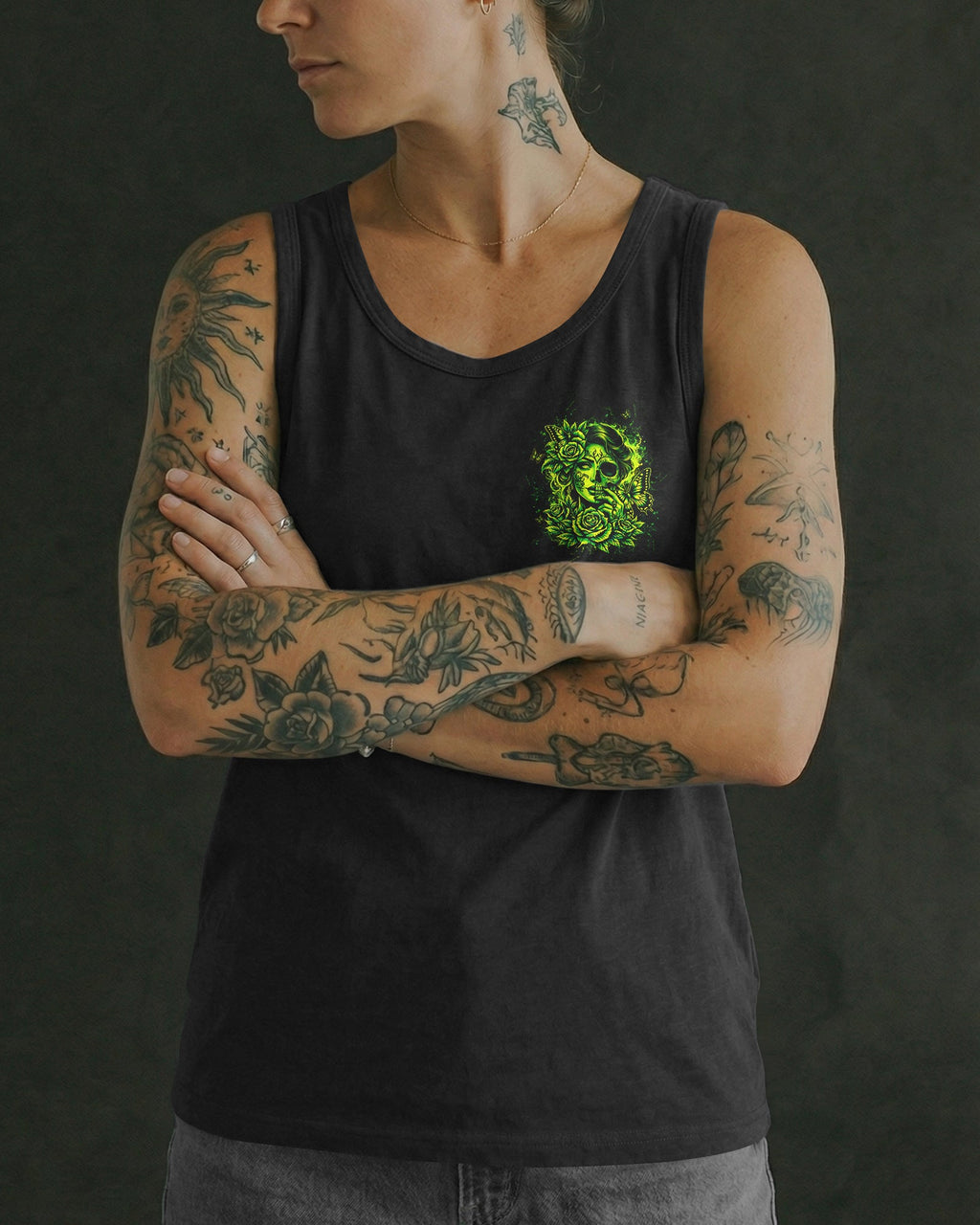 THE GOOD GIRL IN ME SKULL HALF FACE ALL OVER PRINT - TLTW0903262