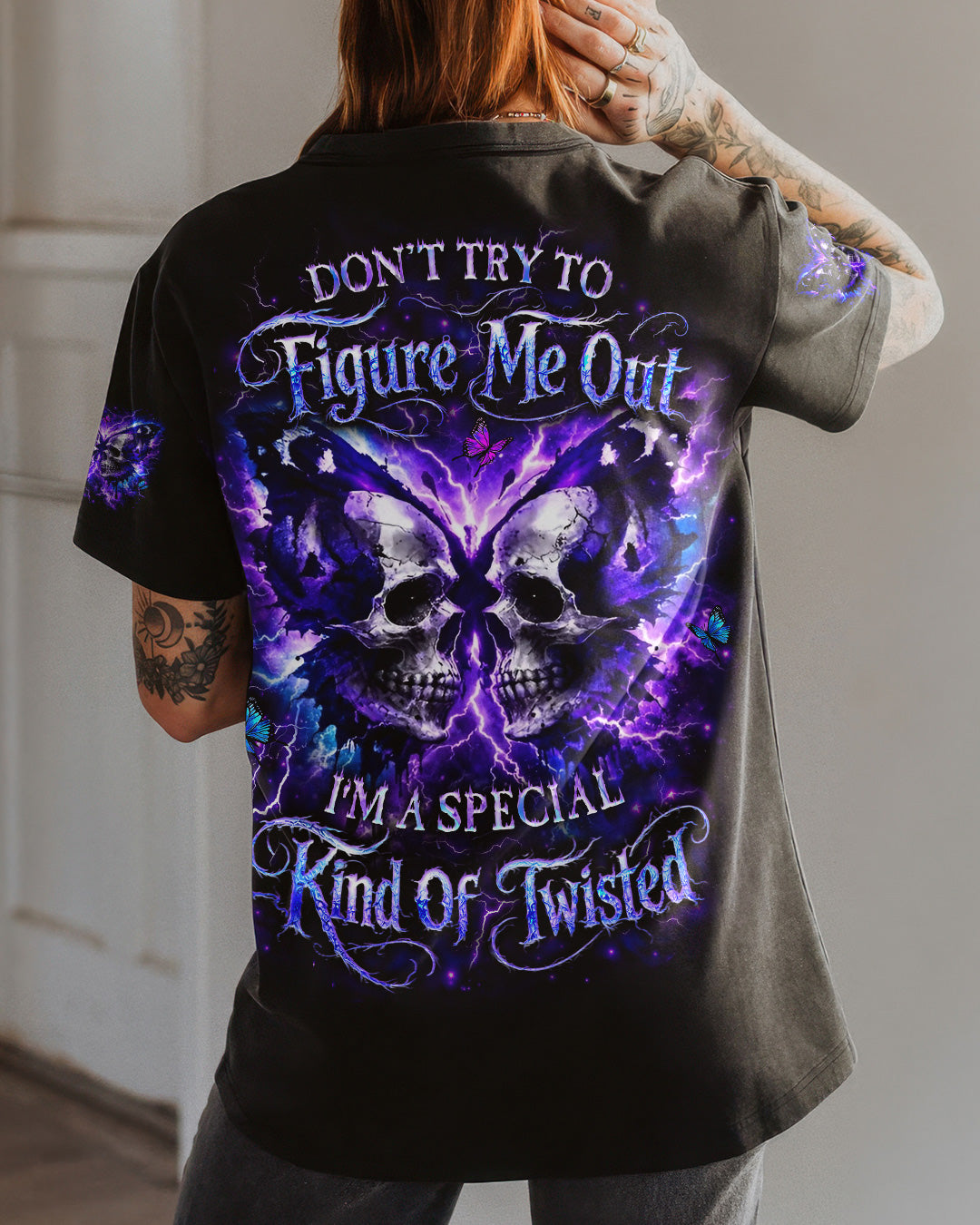 DON'T TRY TO FIGURE ME OUT SKULL ALL OVER PRINT - YHLT2302261