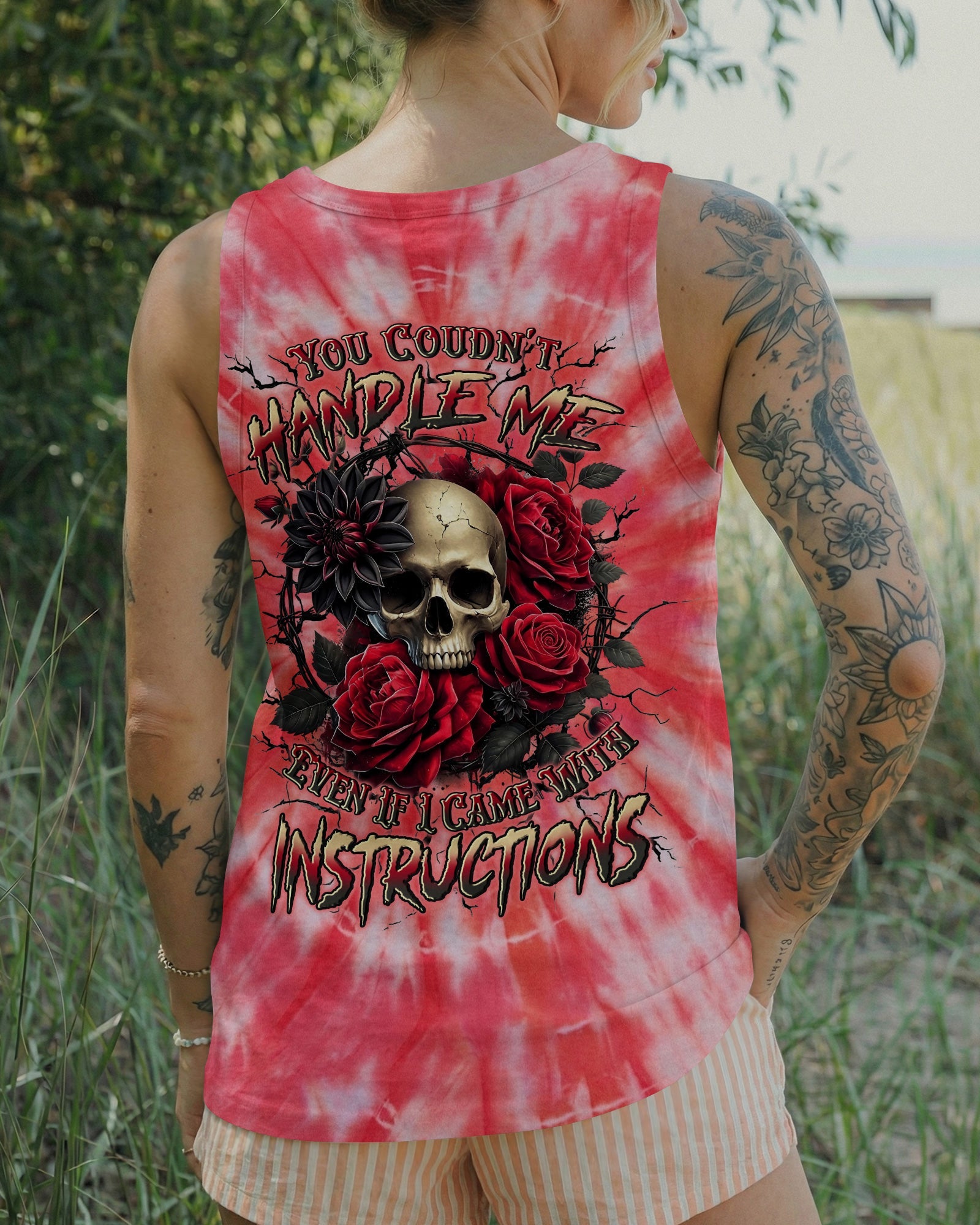 YOU COULDN'T HANDLE ME SKULL ROSES ALL OVER PRINT - TYLN0304262