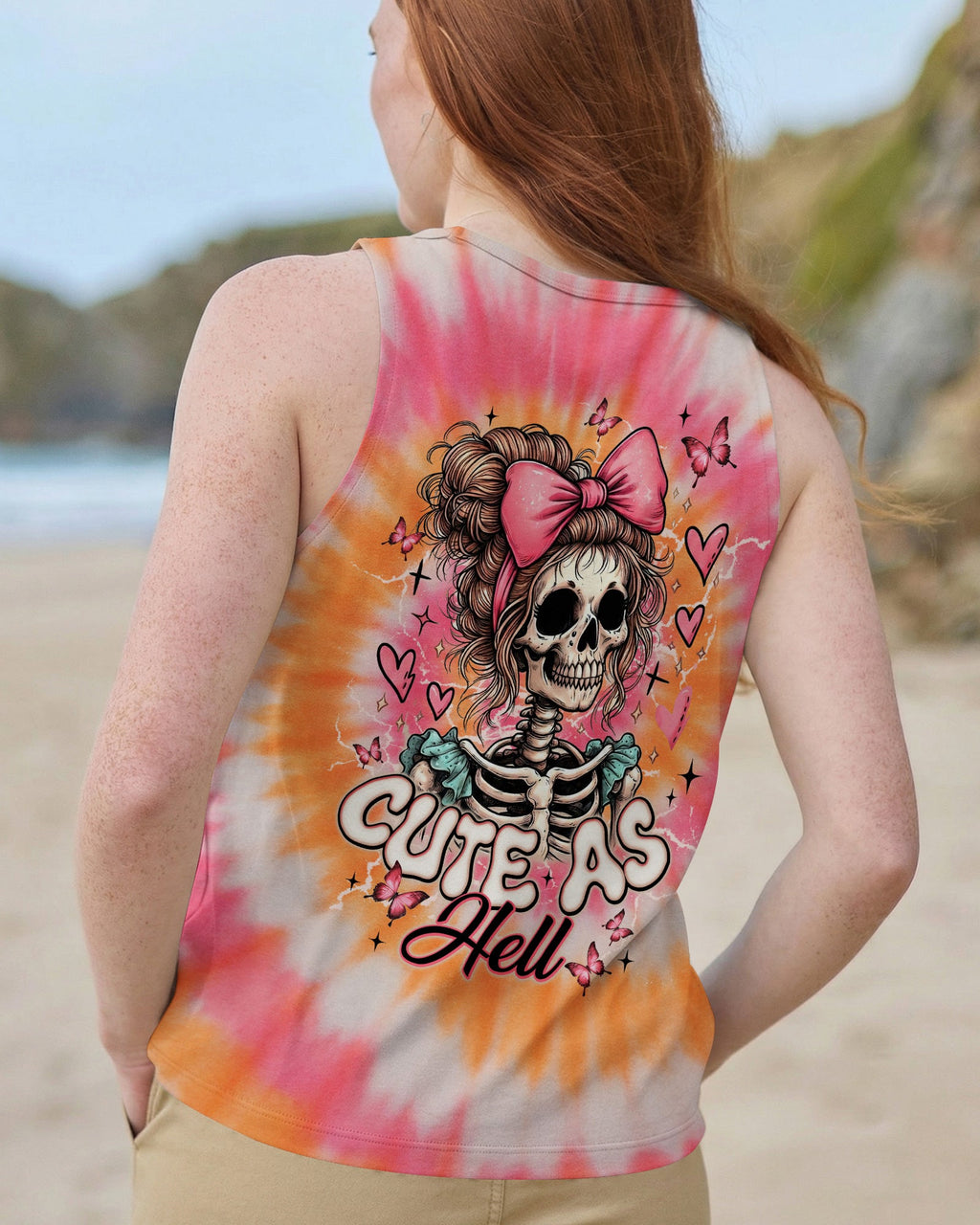 CUTE AS HELL MESSY BUN SKULL ALL OVER PRINT - TLNT1401262