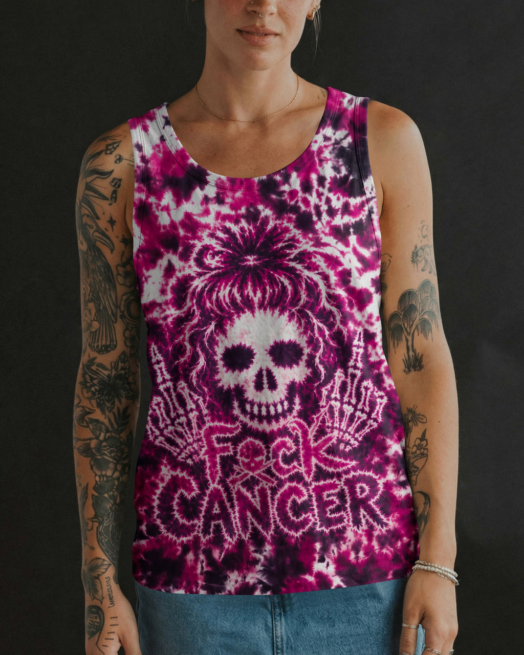 FCKS CANCER HIDDEN SKULL ALL OVER PRINT - RI0207261