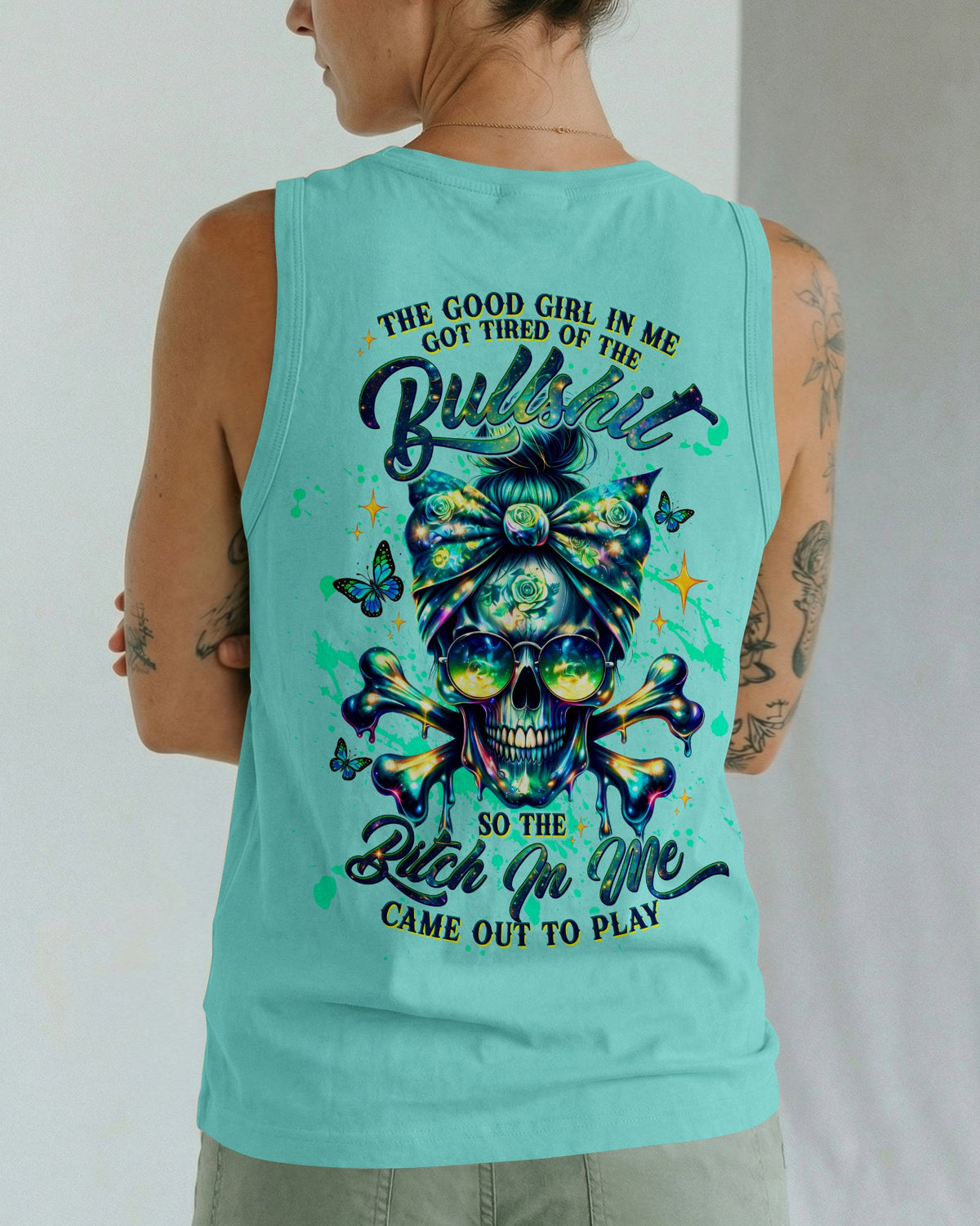 THE GOOD GIRL IN ME MESSY BUN SKULL  ALL OVER PRINT -  TLTW0303263