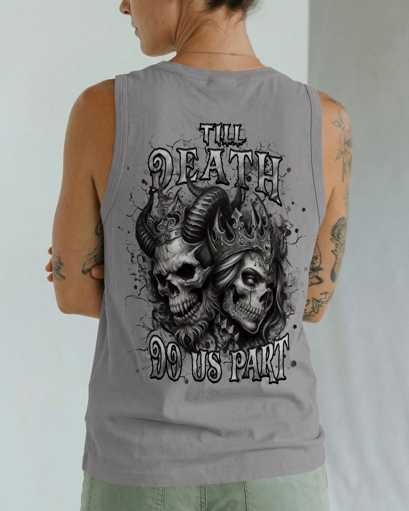 TILL DEATH DO US PART COUPLE SKULL ALL OVER PRINT - TLHN0403261