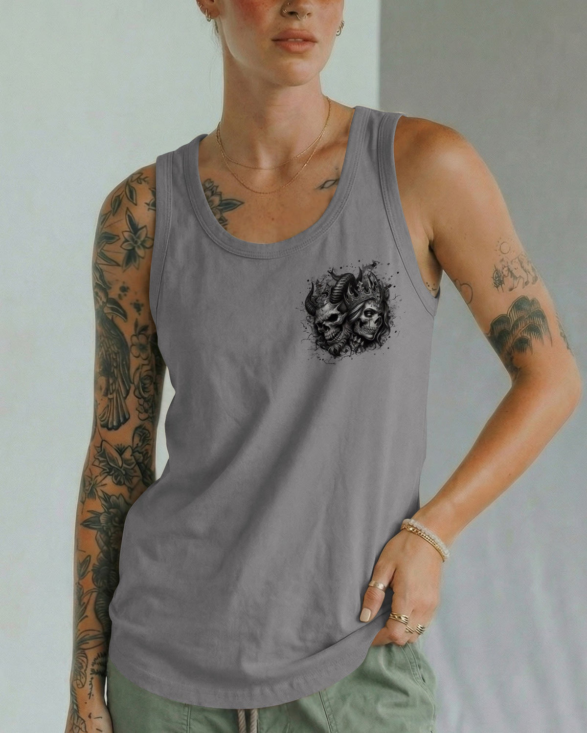 TILL DEATH DO US PART COUPLE SKULL ALL OVER PRINT - TLHN0403261
