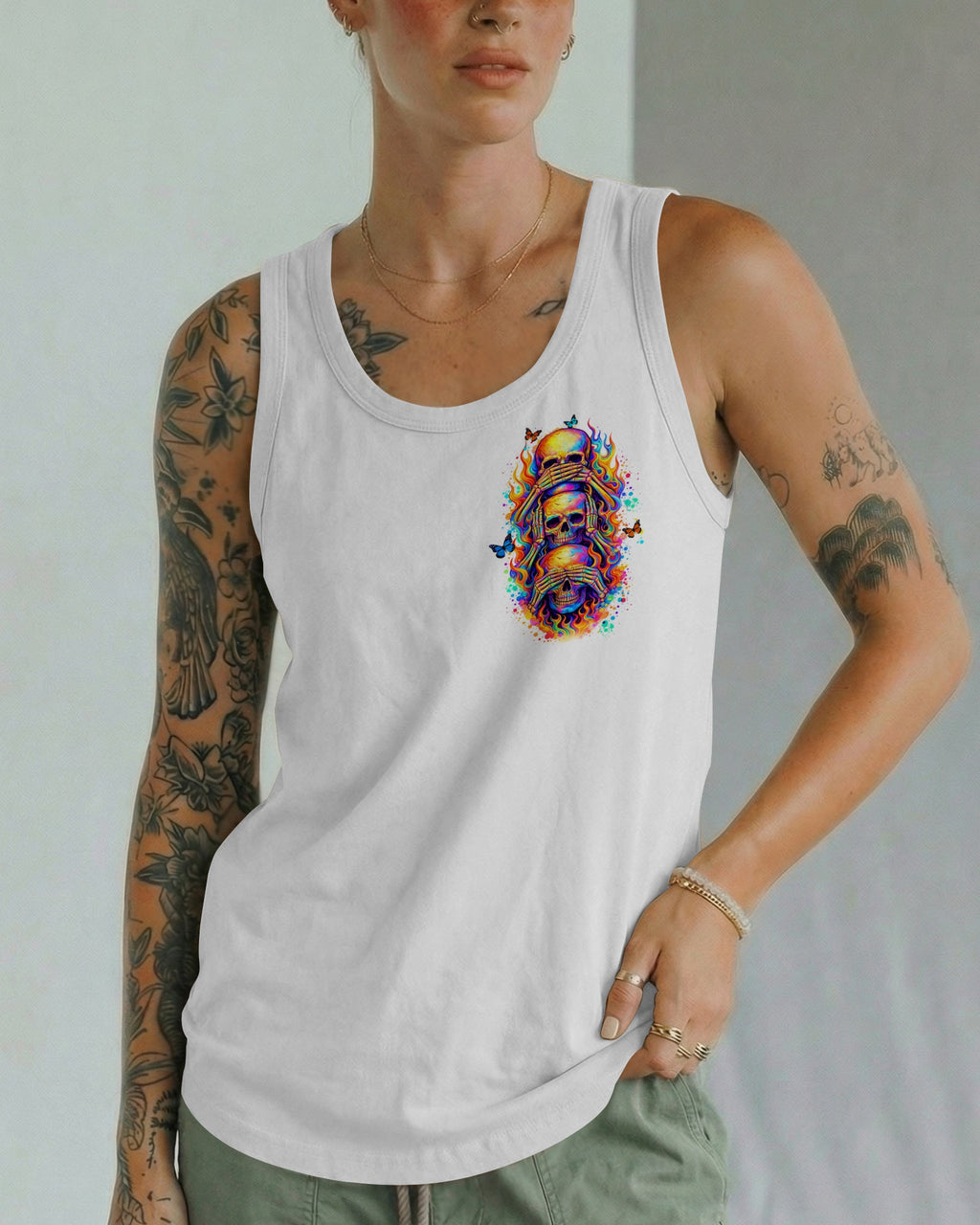 STUCK BETWEEN IDK IDC AND IDGAF SKULL ALL OVER PRINT   - TLTW3003262