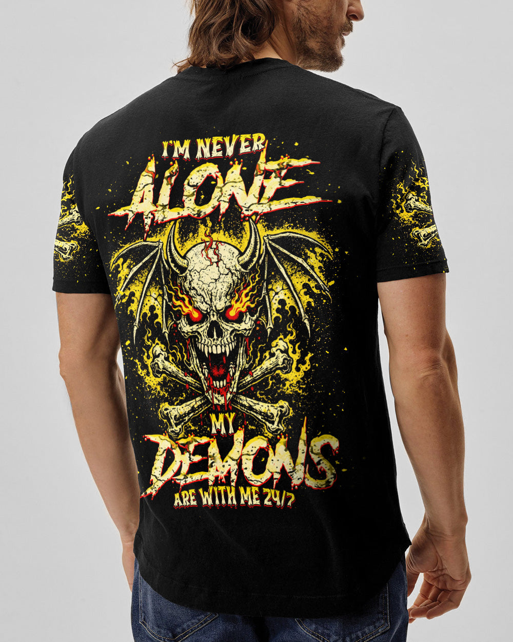 I'M NEVER ALONE MY DEMONS ARE WITH ME 24/7 ALL OVER PRINT - TLNT2503261