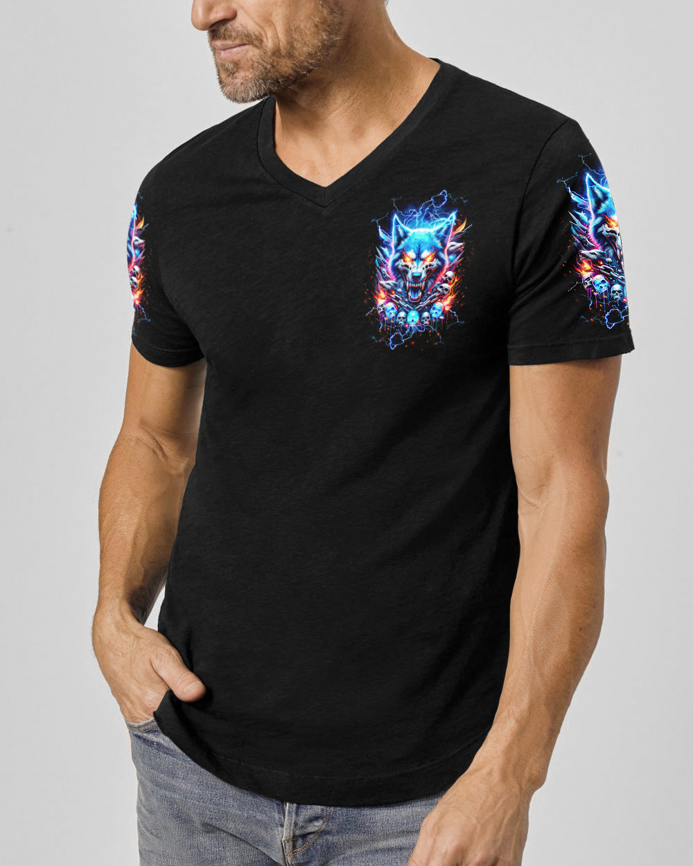 NEVER MISTAKE MY KINDNESS WOLF SKULL ALL OVER PRINT - TLTW1704263