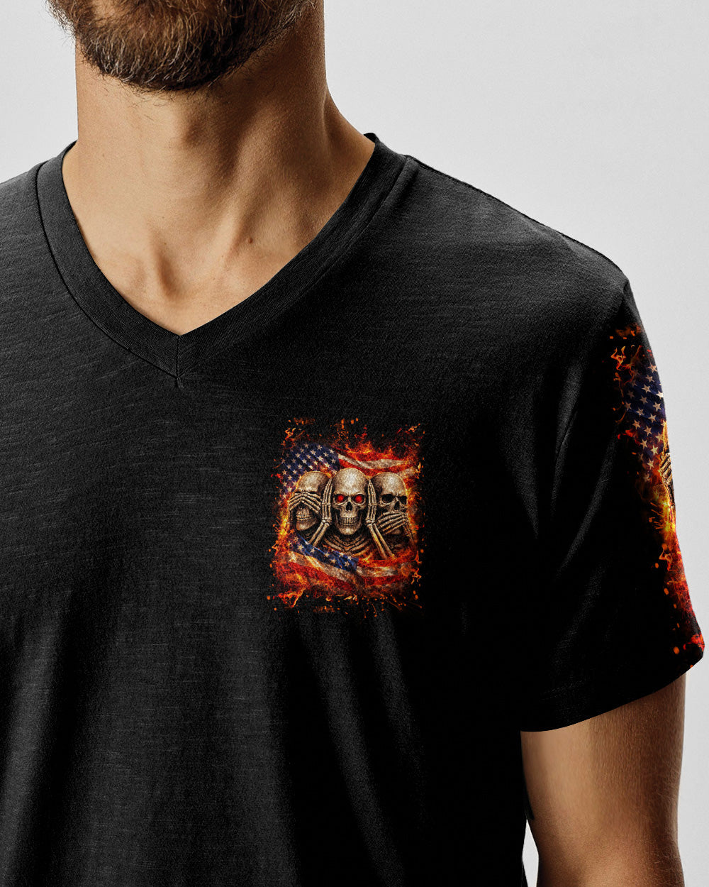 STUCK BETWEEN IDK IDC AND IDGAF SKULL ALL OVER PRINT - YHLN2302261