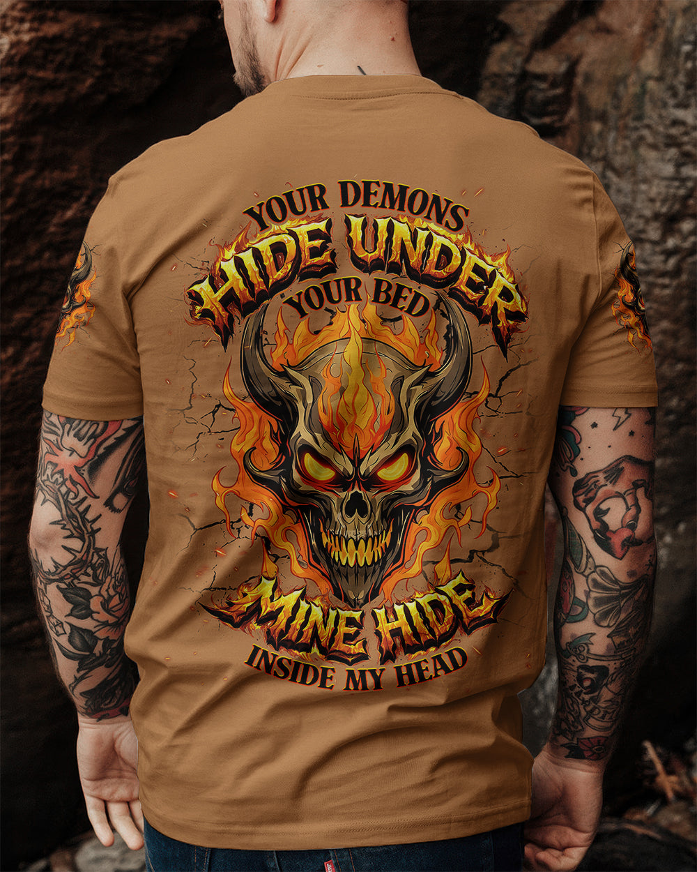 YOUR DEMONS HIDE UNDER YOUR BED SKULL DEMON ALL OVER PRINT - TLNT0603262