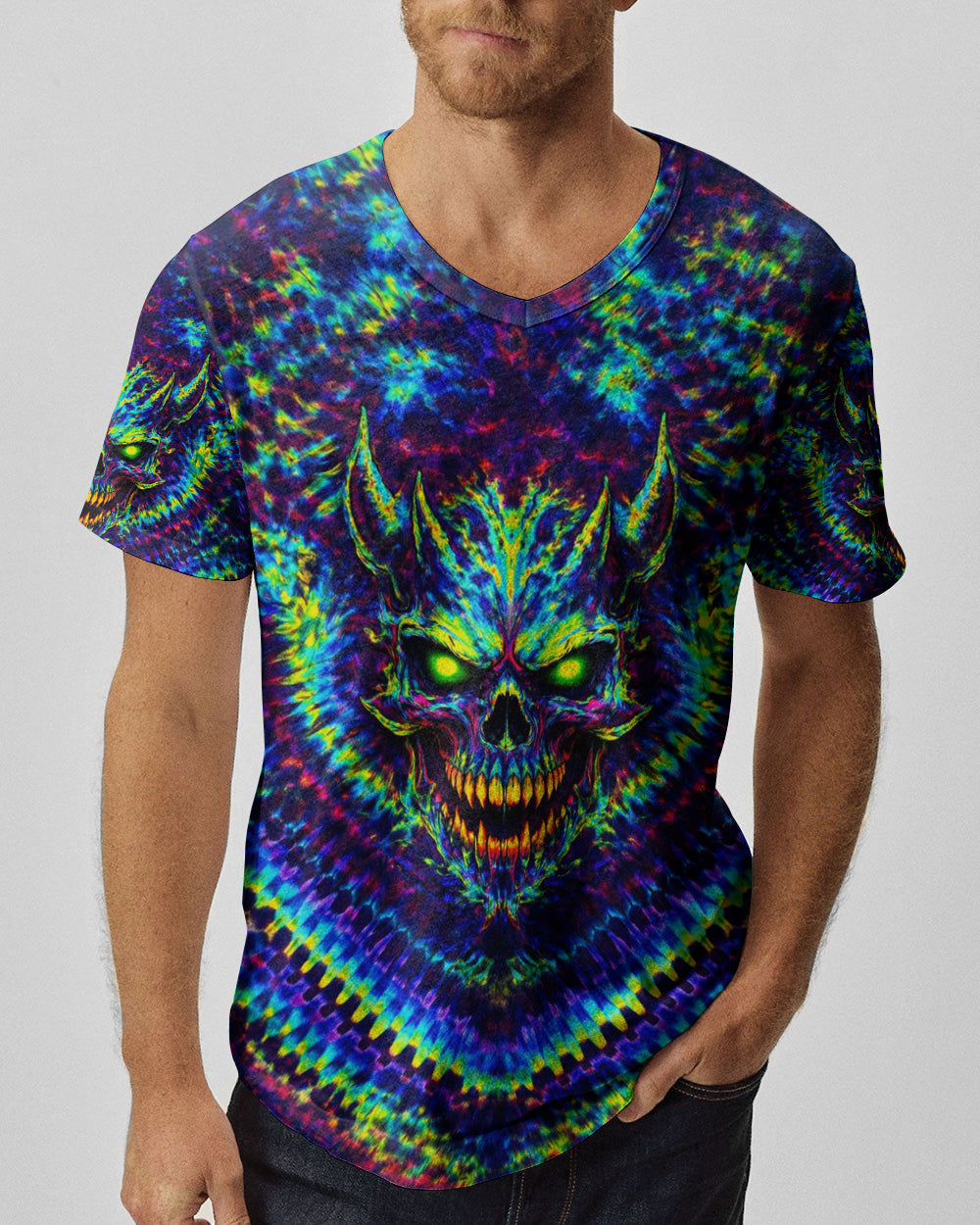 NEON ABYSS DEMON SKULL ALL OVER PRINT - YHLN2502261