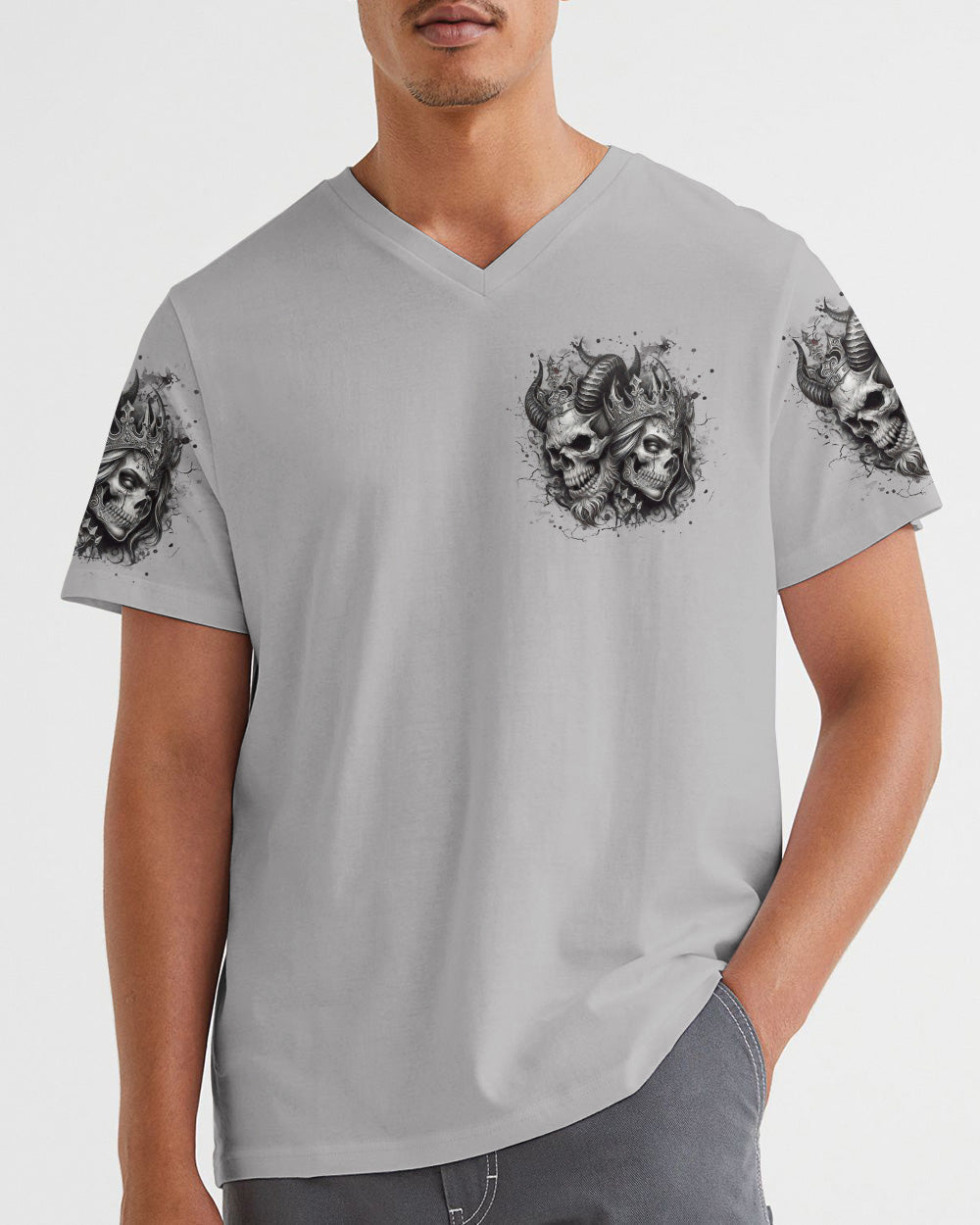 TILL DEATH DO US PART COUPLE SKULL ALL OVER PRINT - TLHN0403261