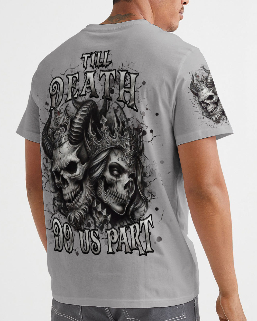 TILL DEATH DO US PART COUPLE SKULL ALL OVER PRINT - TLHN0403261