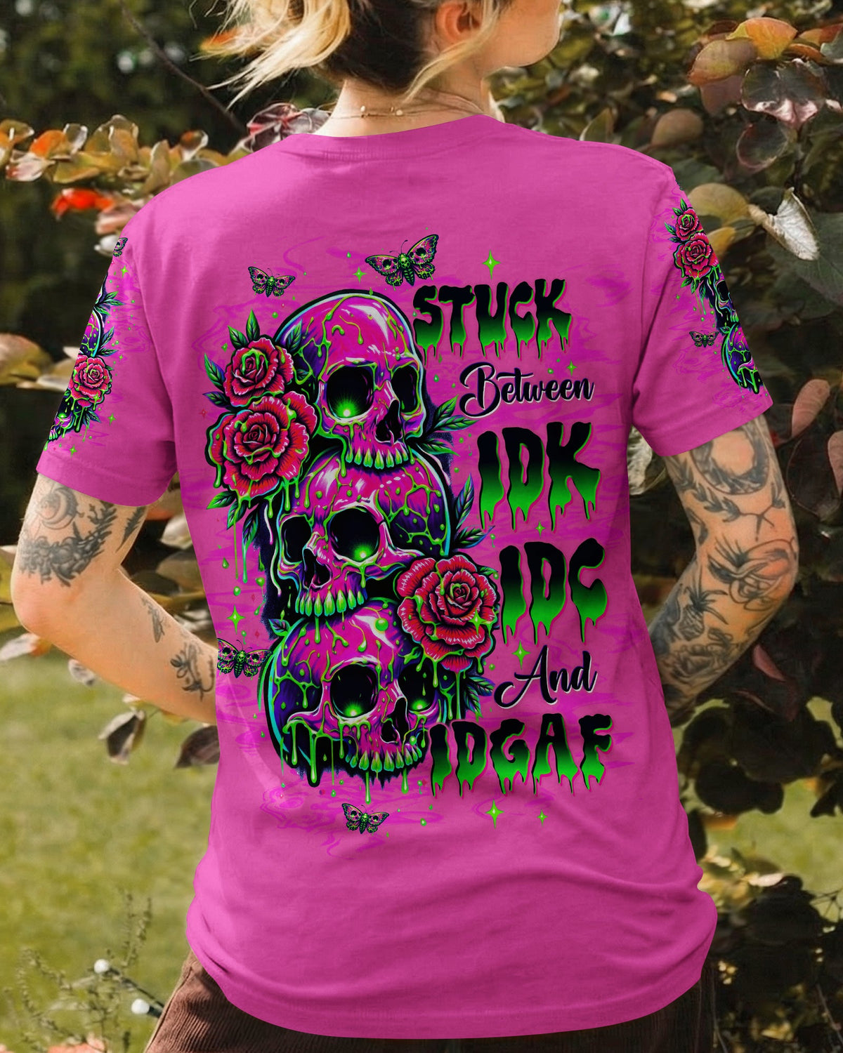 STUCK BETWEEN IDK IDC AND IDGAF SKULL ALL OVER PRINT -  TLTW0303261