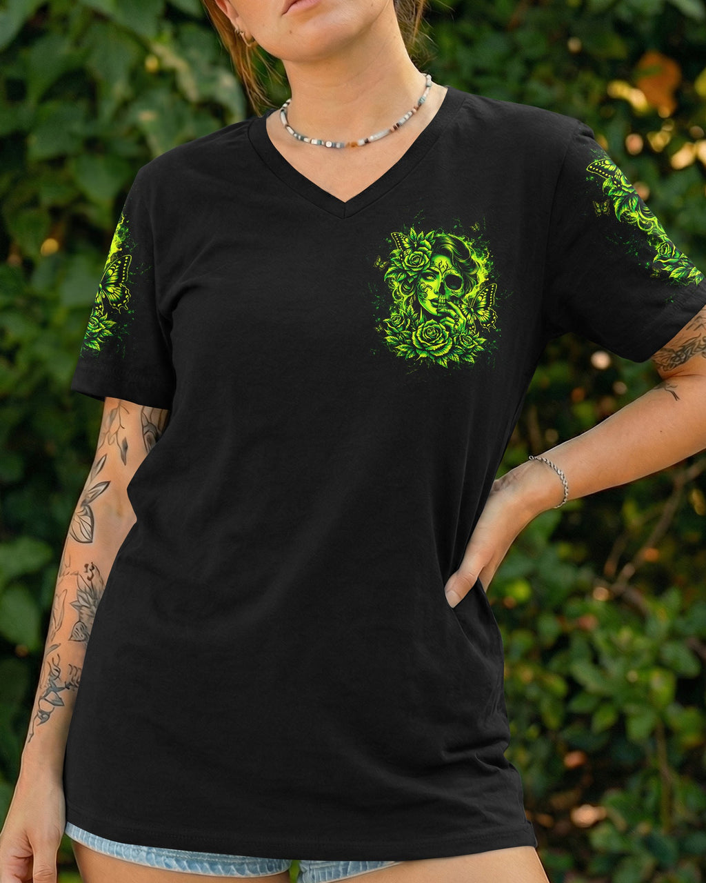 THE GOOD GIRL IN ME SKULL HALF FACE ALL OVER PRINT - TLTW0903262
