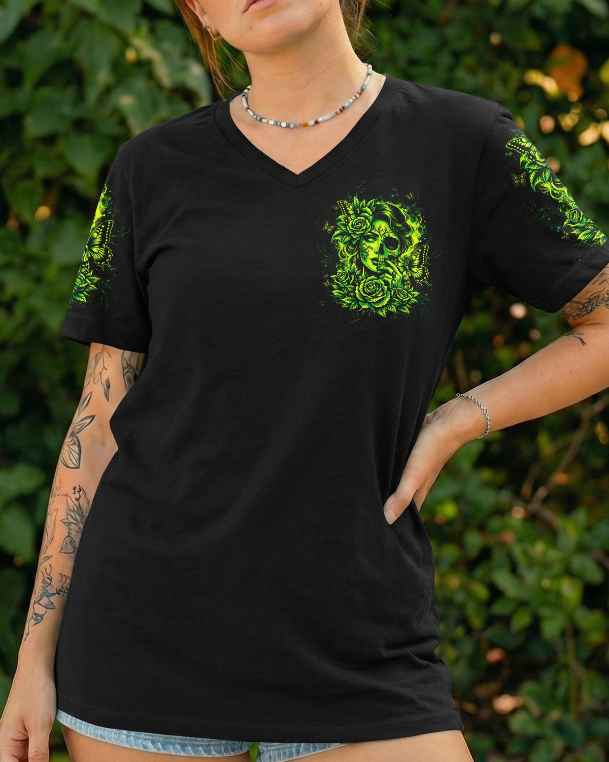 THE GOOD GIRL IN ME SKULL HALF FACE ALL OVER PRINT - TLTW0903262