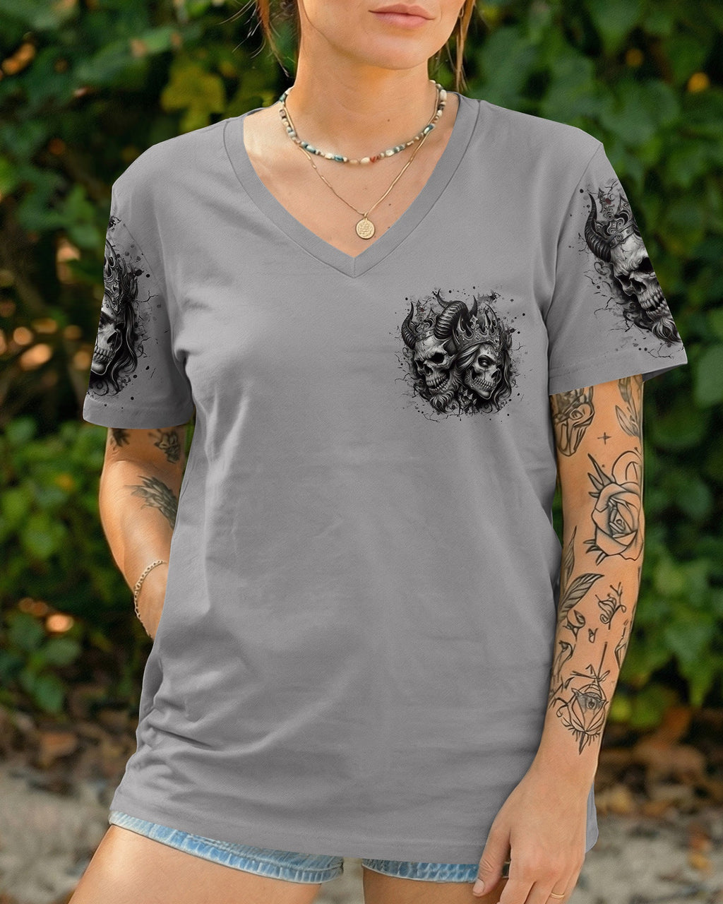 TILL DEATH DO US PART COUPLE SKULL ALL OVER PRINT - TLHN0403261