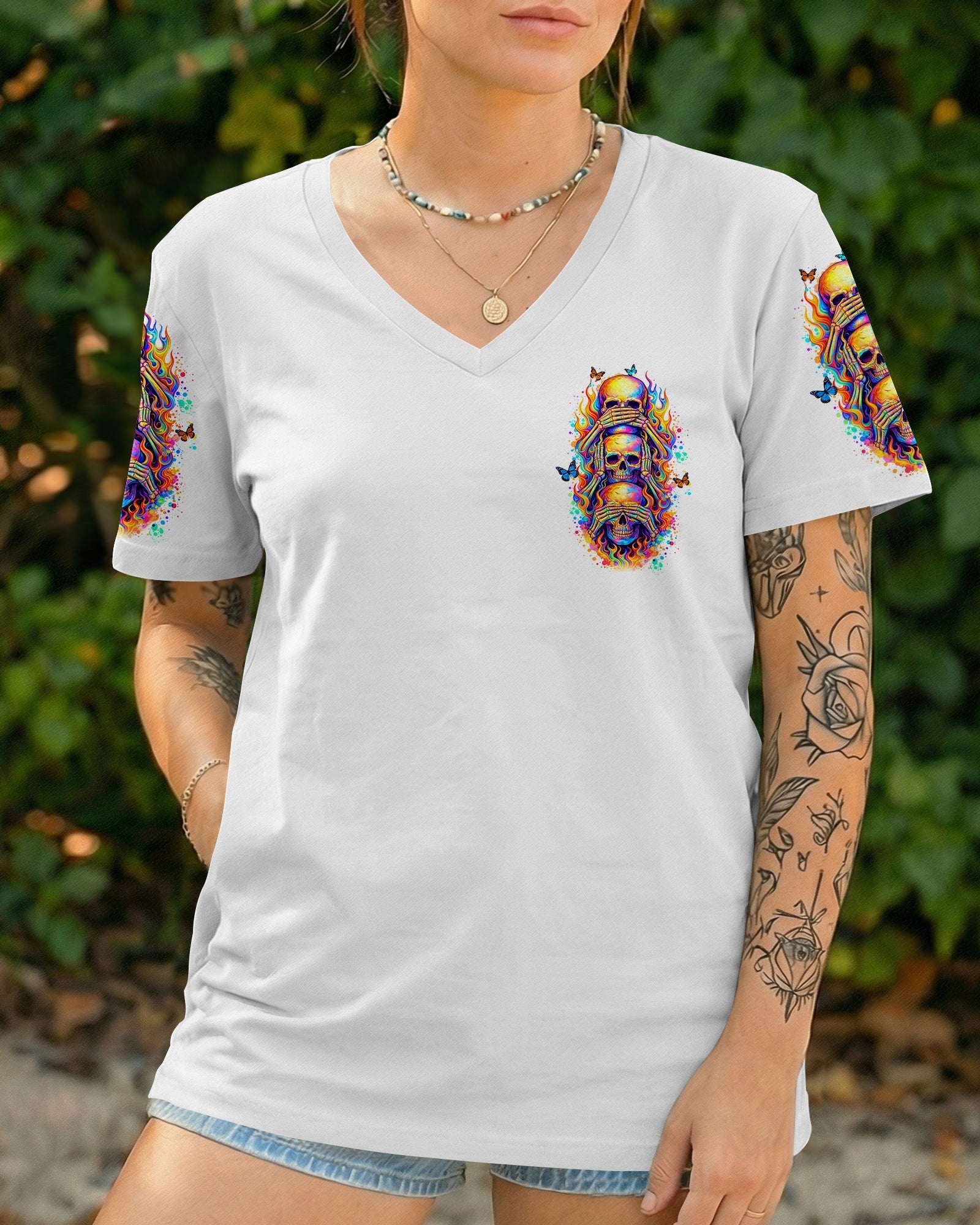 STUCK BETWEEN IDK IDC AND IDGAF SKULL ALL OVER PRINT   - TLTW3003262