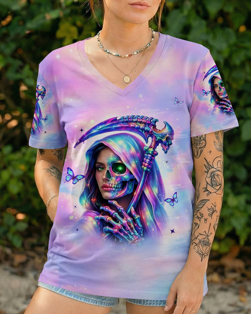DON'T TRY TO FIGURE ME OUT SKULL LADY ALL OVER PRINT - TLHN0603262