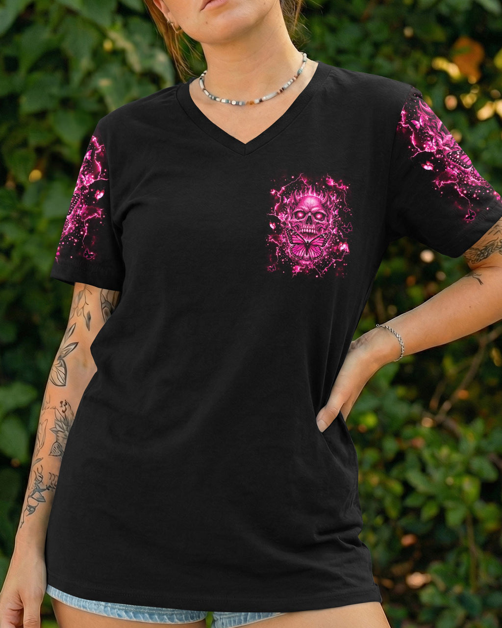 HEAVEN DON'T WANT ME SKULL DEMON ALL OVER PRINT - TLHG1603262