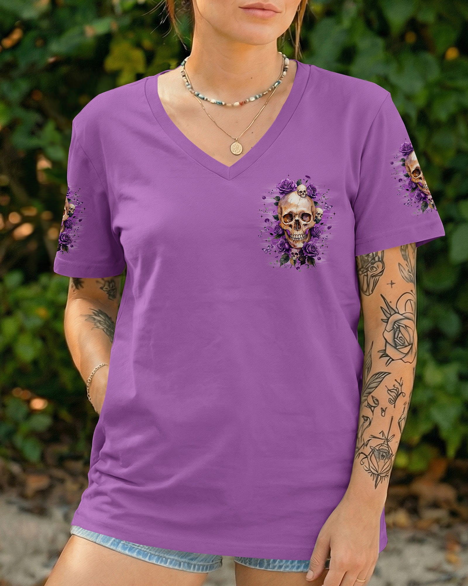 THE GOOD GIRL IN ME SKULL ROSES ALL OVER PRINT - TYQY0804261