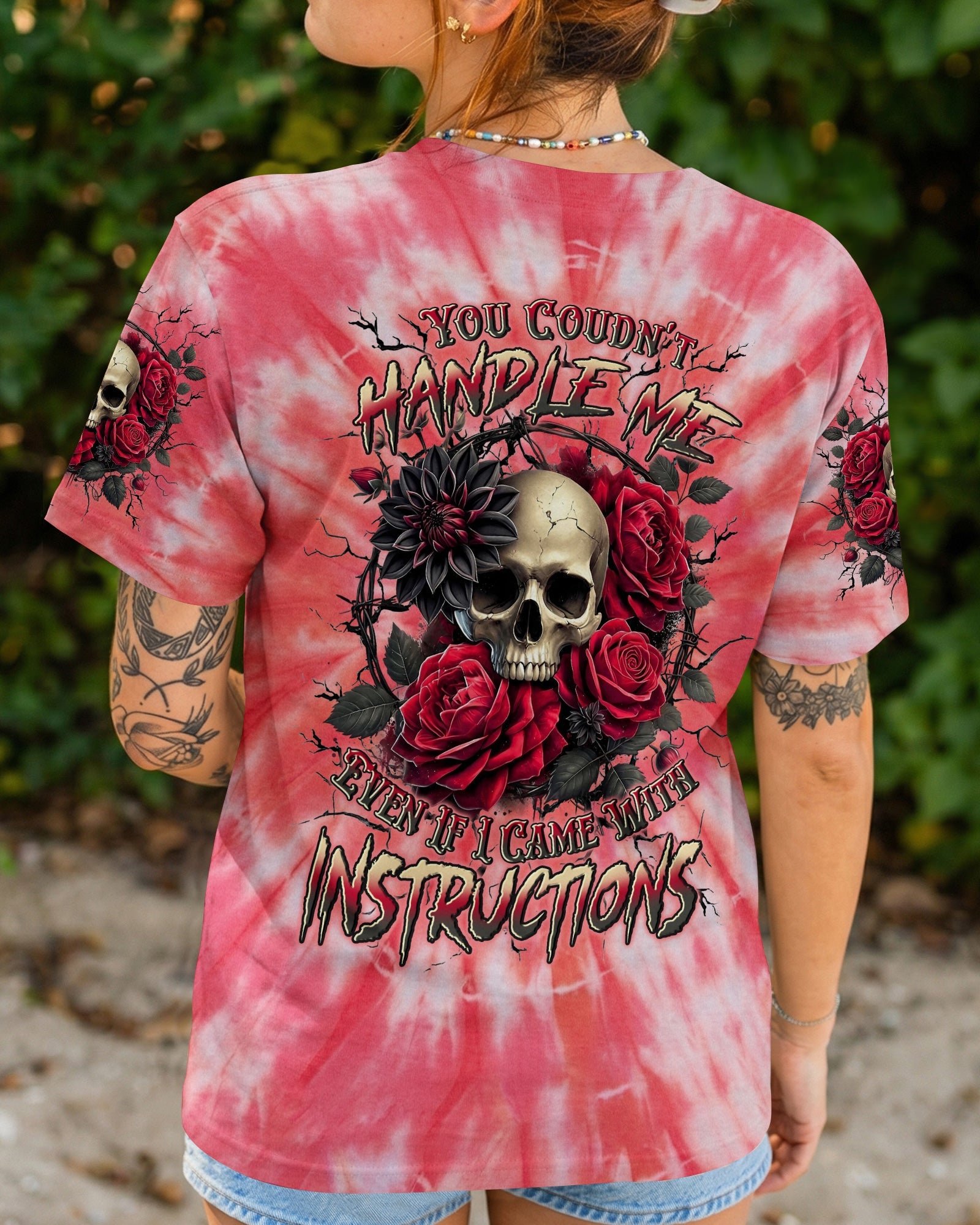 YOU COULDN'T HANDLE ME SKULL ROSES ALL OVER PRINT - TYLN0304262