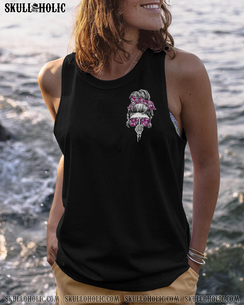 I'M A B DON'T TRY ME ROSE MESSY BUN BLACK ALL OVER PRINT - TLNO1104233