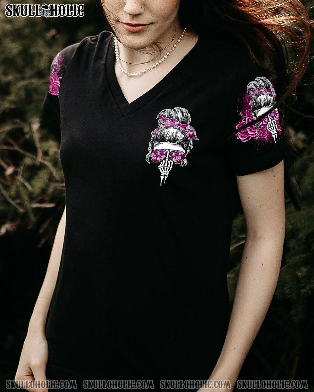 I'M A B DON'T TRY ME ROSE MESSY BUN BLACK ALL OVER PRINT - TLNO1104233