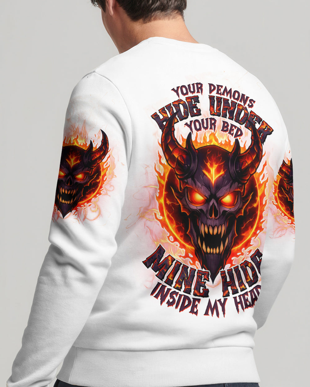 YOUR DEMONS HIDE UNDER YOUR BED DEVIL SKULL ALL OVER PRINT - TLTW0501262