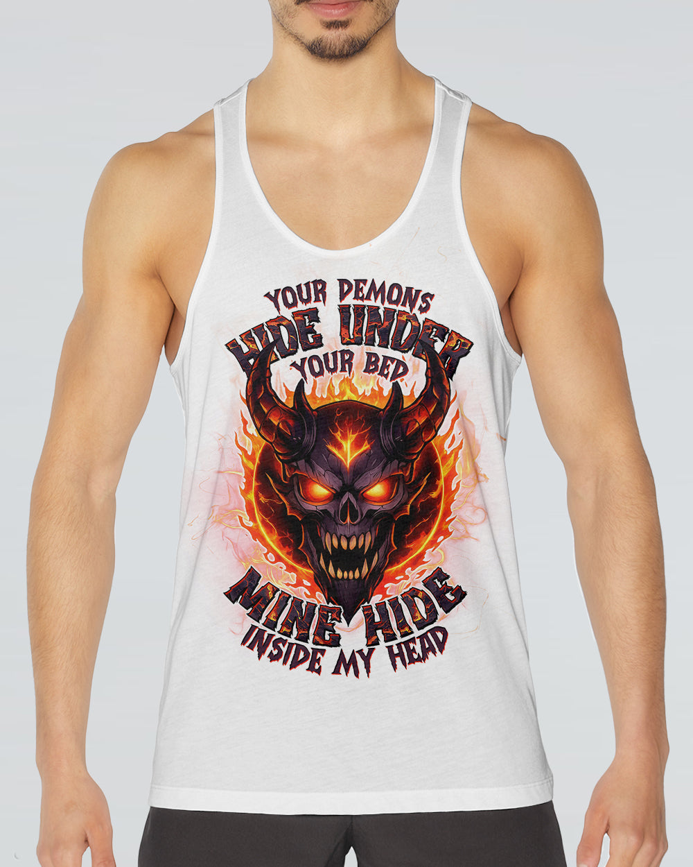 YOUR DEMONS HIDE UNDER YOUR BED DEVIL SKULL ALL OVER PRINT - TLTW0501262