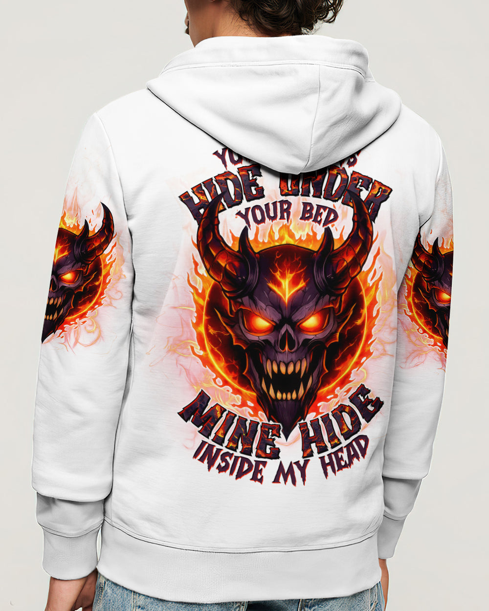 YOUR DEMONS HIDE UNDER YOUR BED DEVIL SKULL ALL OVER PRINT - TLTW0501262