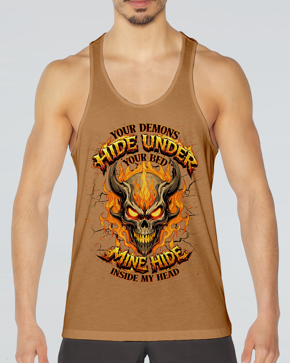 YOUR DEMONS HIDE UNDER YOUR BED SKULL DEMON ALL OVER PRINT - TLNT0603262