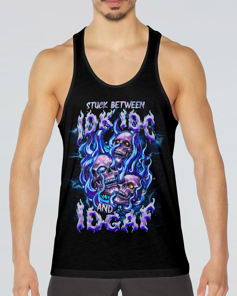 STUCK BETWEEN IDK IDC AND IDGAF SKULL ALL OVER PRINT - TLNT2105262