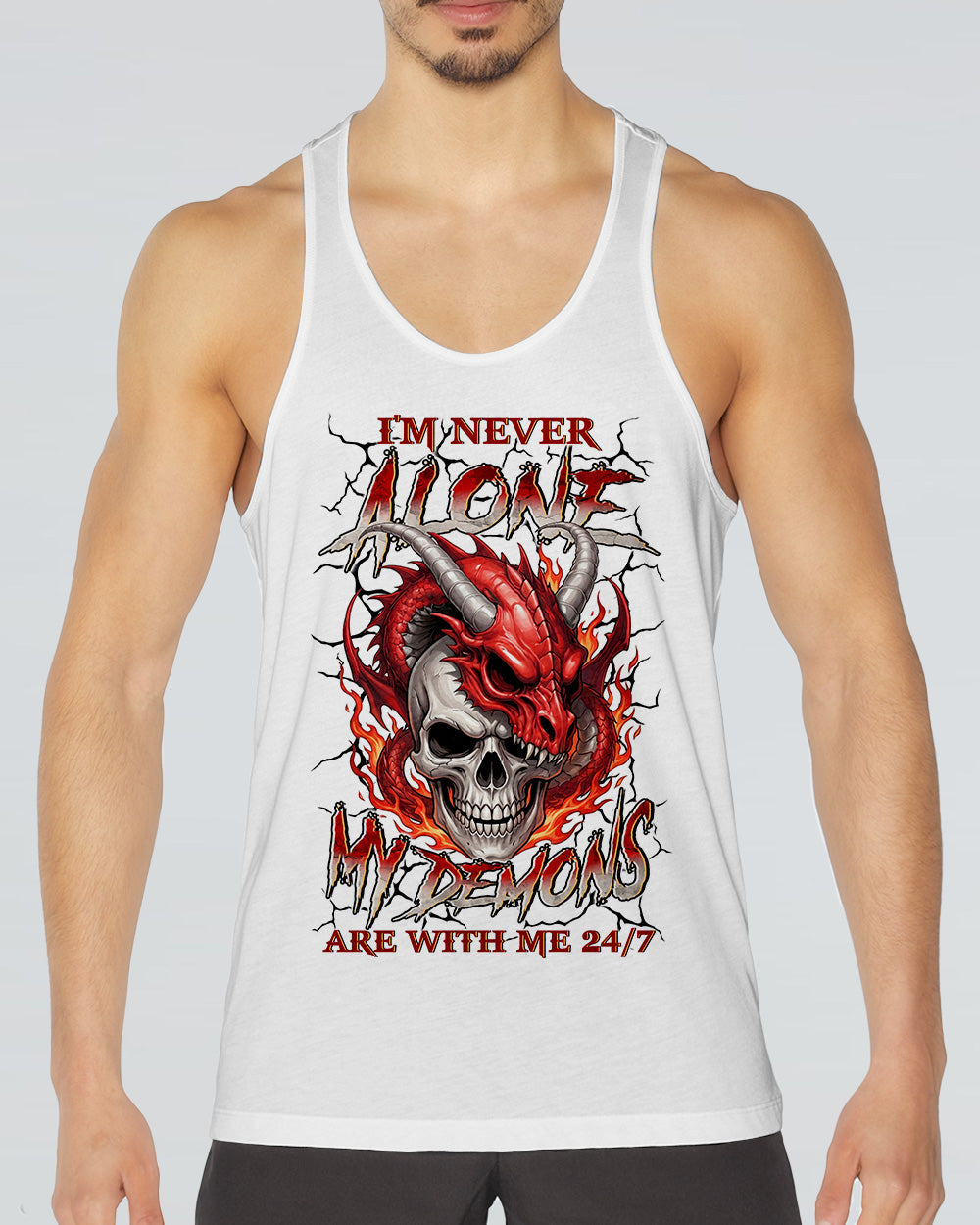 I'M NEVER ALONE MY DEMONS ARE WITH ME 24/7 DRAGON ALL OVER PRINT - TYLN1404261